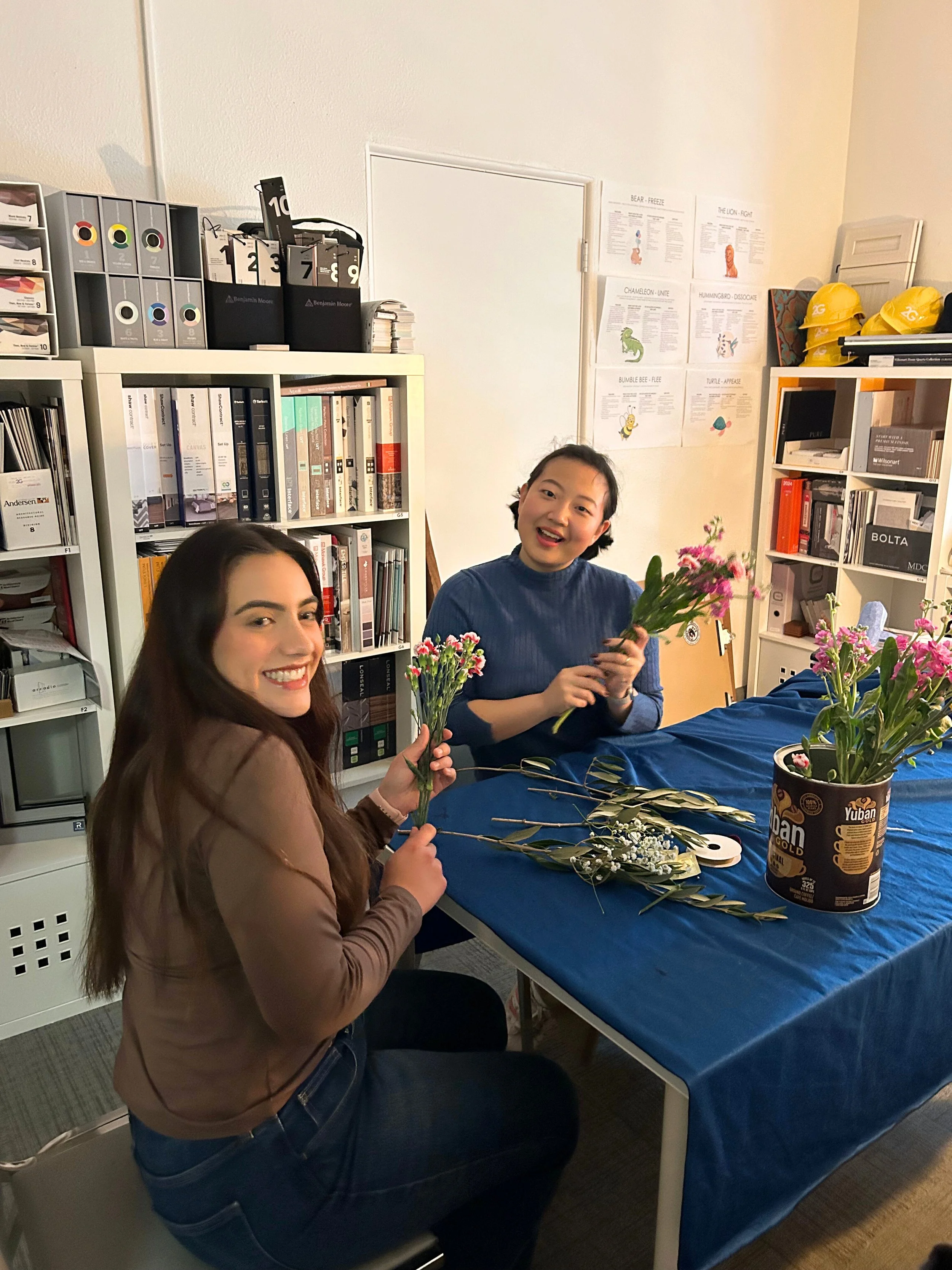 Valentine's Day bouquet making