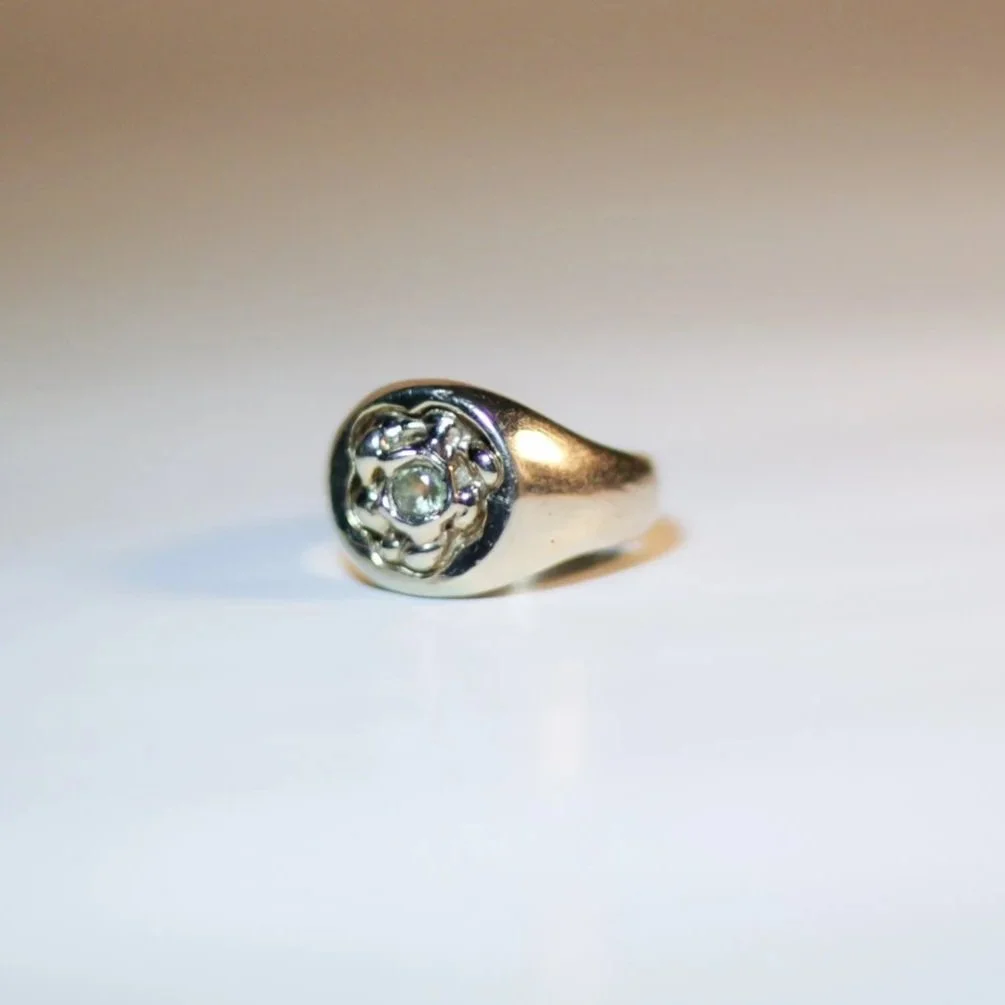 Gold Mix With 0.33 ct Bluey Green Sapphire