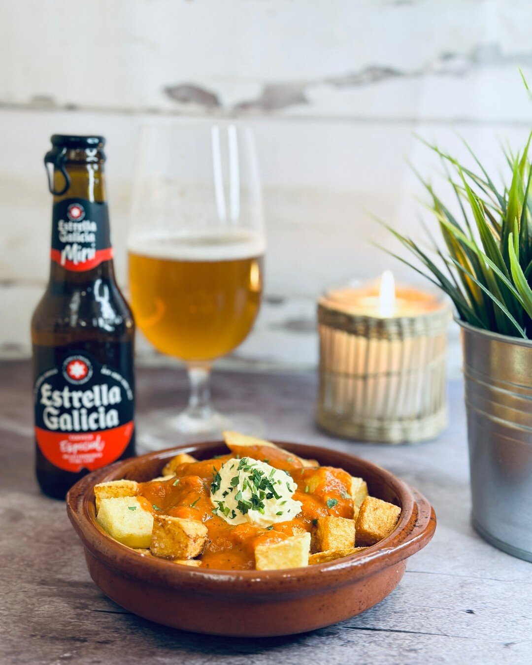 Elevate your Patatas Bravas experience by pairing it with a frosty, cold beer. 🍺 
The crispness of the beer complements the heat of the bravas sauce, creating a harmony of flavors that will leave you craving more.

Tag a friend who needs to experien