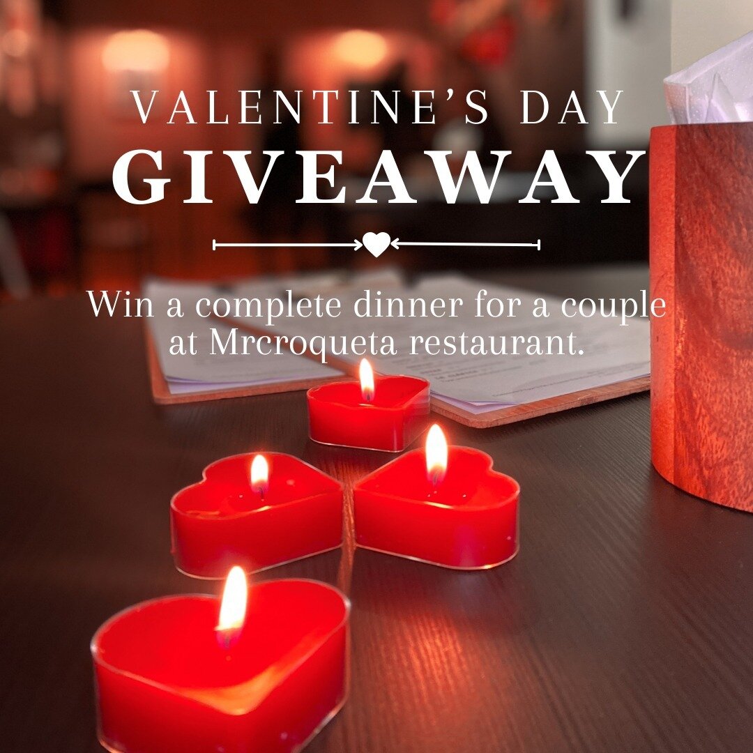 ~ 𝒲𝒾𝓁𝓁 𝓎𝑜𝓊 𝒷𝑒 𝓂𝓎 𝒱𝒶𝓁𝑒𝓃𝓉𝒾𝓃𝑒? ~
We're spreading the romance at MrCroqueta!
Want to win a dreamy dinner for two this Valentine's Day? Here's how:

❤️ Like this post.
🌹Tag your special someone in the comments.
💌 Comment below and sh