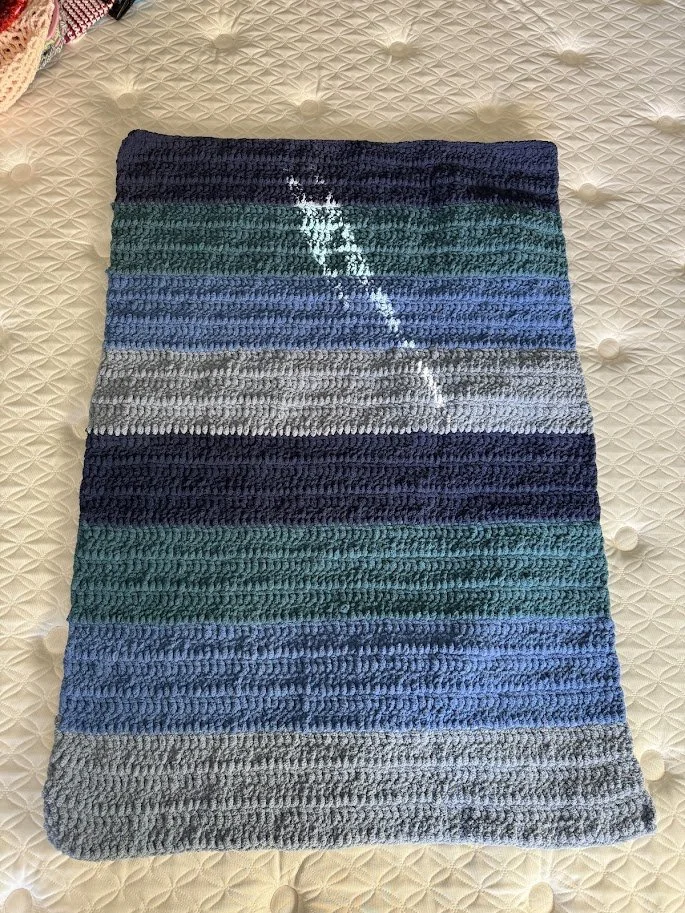 Blue striped blanket