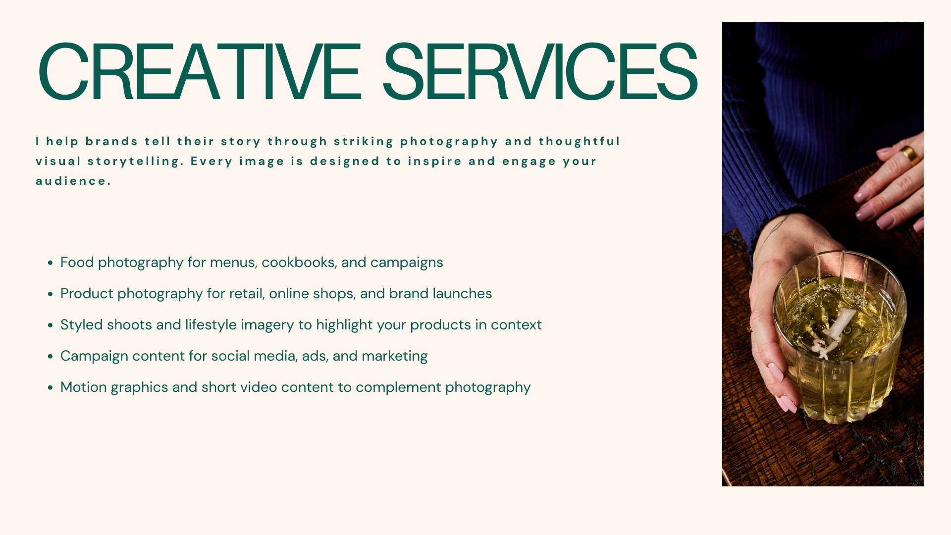 San Francisco Hospitality, Food, Beverage Photographer