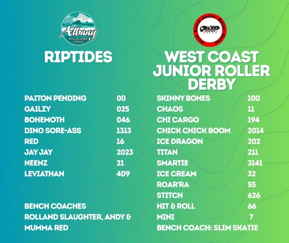 💥 TEAM LISTS 🌍

Roller derby is back in Albany, WA and we&rsquo;re going big!

When our original opponents couldn&rsquo;t make it, we pulled together an all-star team from across Western Australia to take on the Great Southern Breakers in a hard-hi