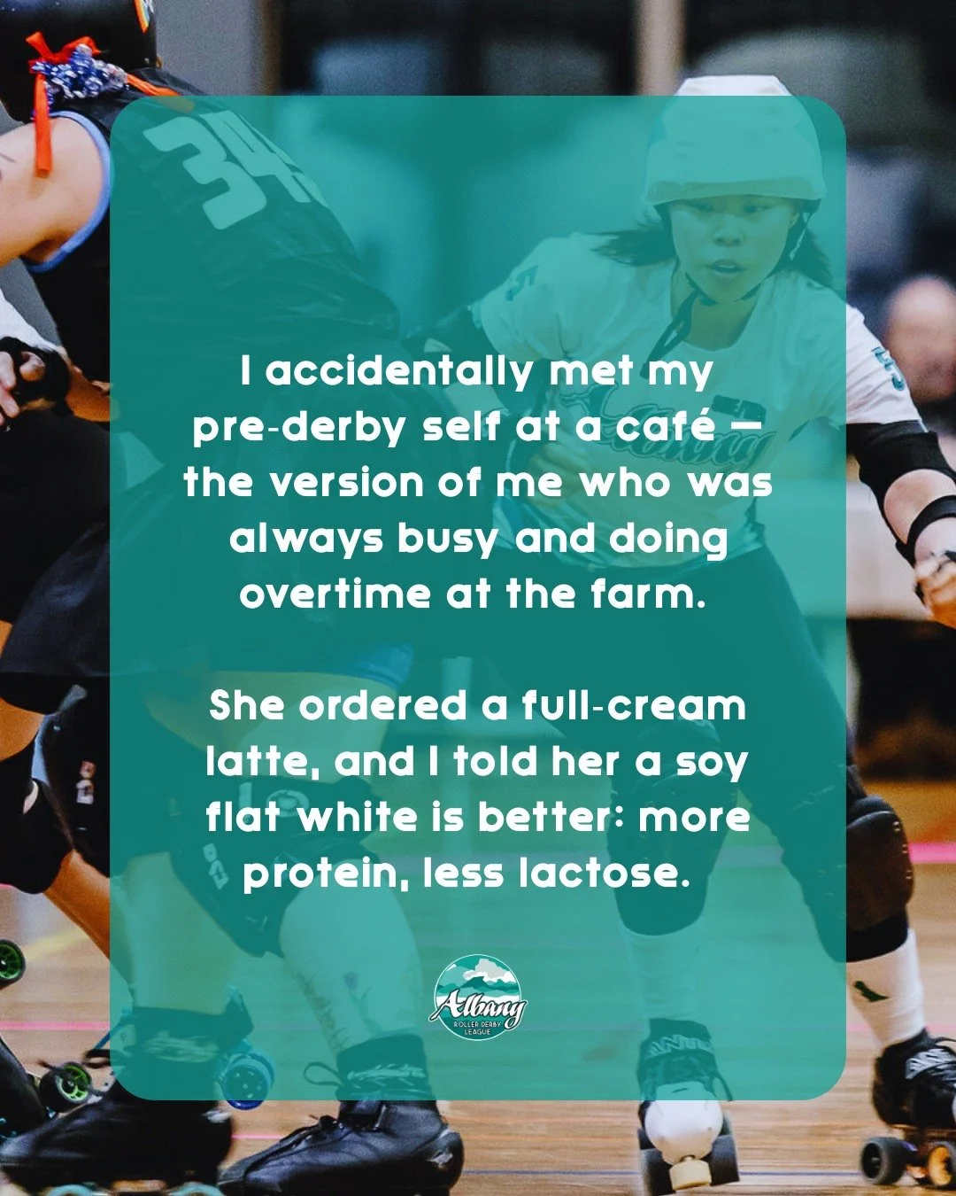 People join roller derby from all kinds of backgrounds, cultures, languages, careers, and life experiences - and that diversity is exactly what makes our community strong. You just need curiosity and a willingness to give it a go, just like Chia.

If