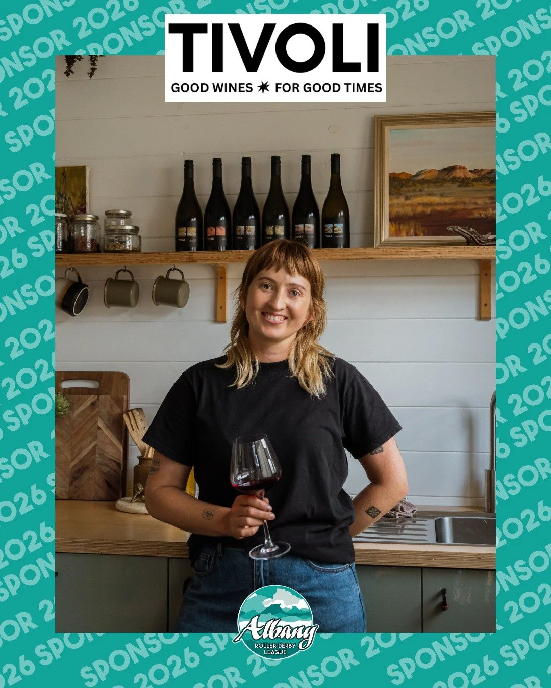 We&rsquo;re so excited to have Claire and Bryn from @tivoli_wine  supporting Albany Roller Derby in 2026 🍷
With a focus on good wines for good times, Tivoli brings together local fruit, hands-on winemaking and plenty of community spirit - which make