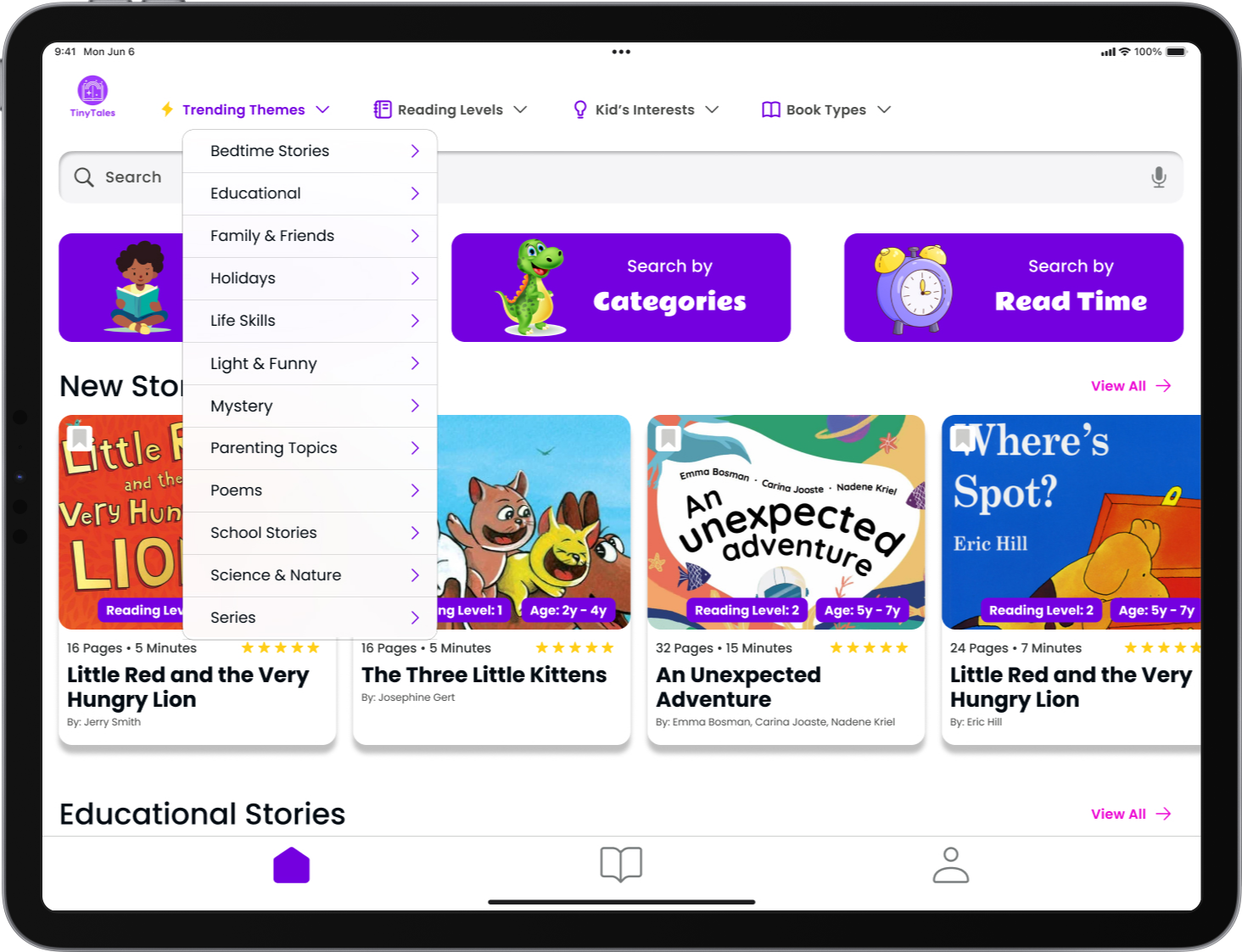Home Screen_ Trending Themes Drop Down (1).png