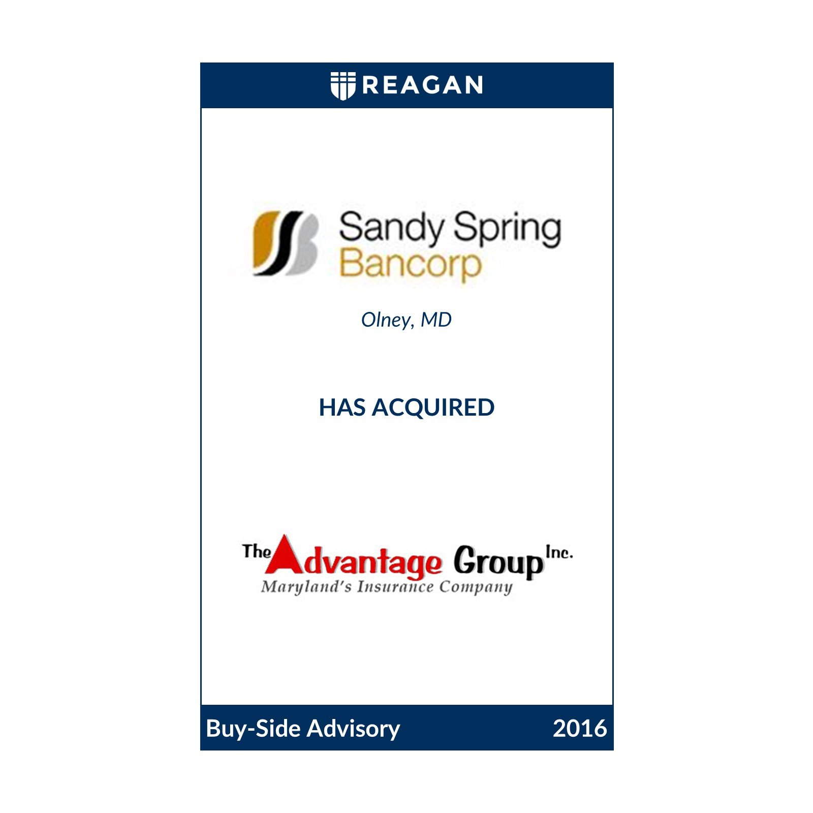 Sandy Spring Insurance Corporation Has Acquired The Advantage Group