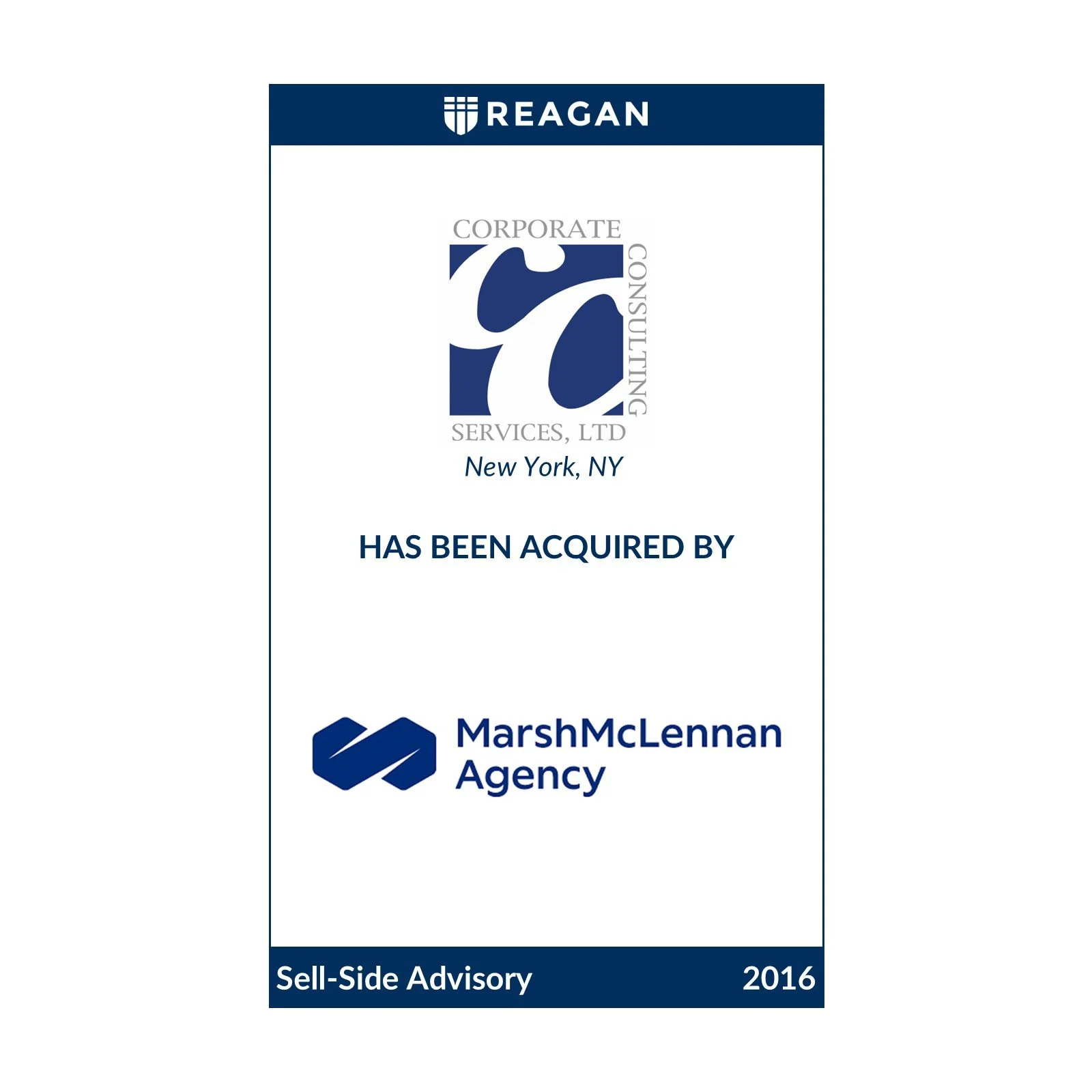 Corporate Consulting Services Has Been Acquired by Marsh McLennan Agency