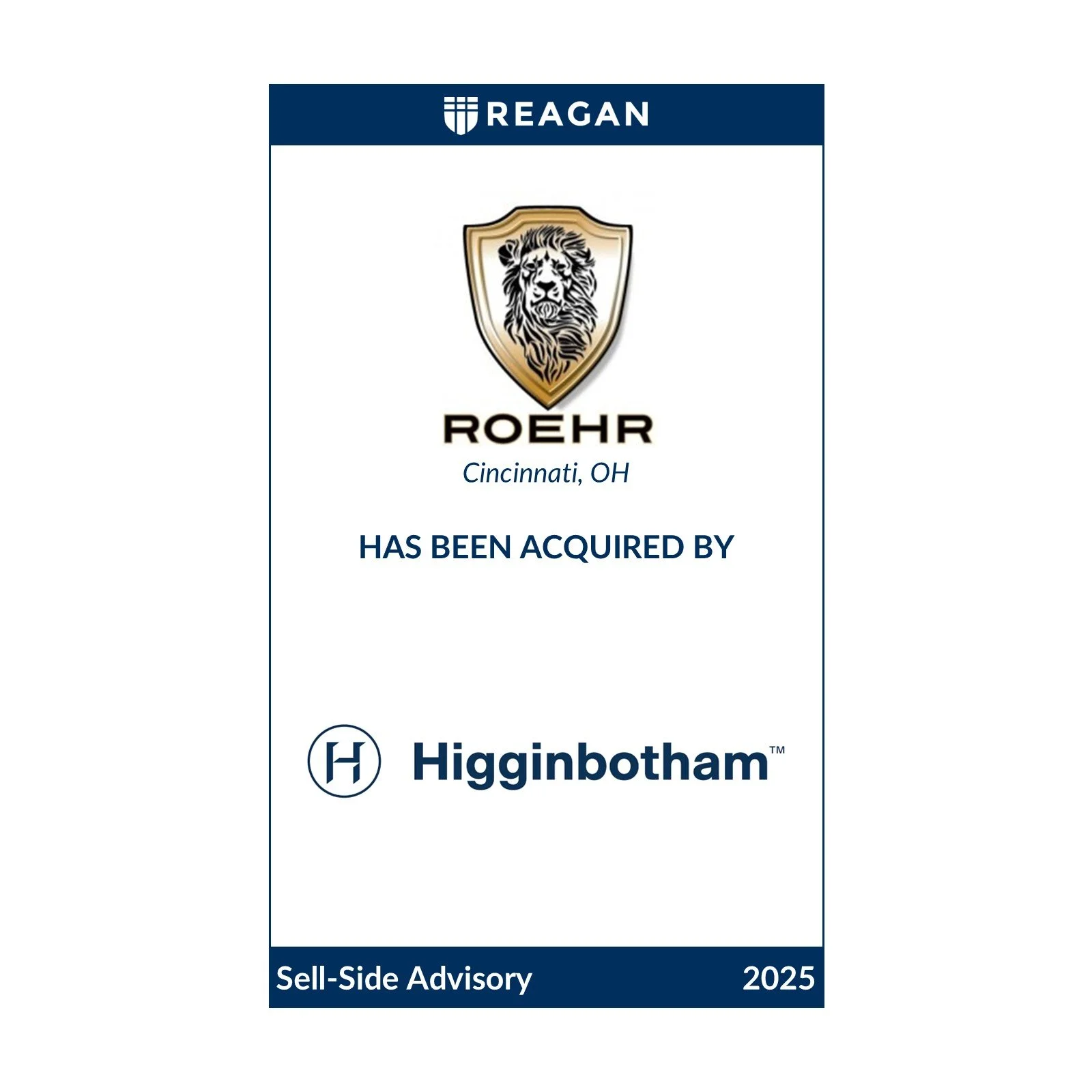 Roehr Insurance Agency Has Been Acquired by Higginbotham