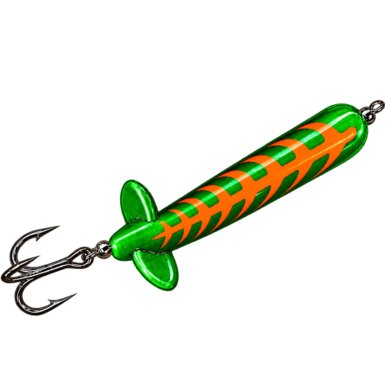 Metallic Green Orange-Striped Fishing Lure.png