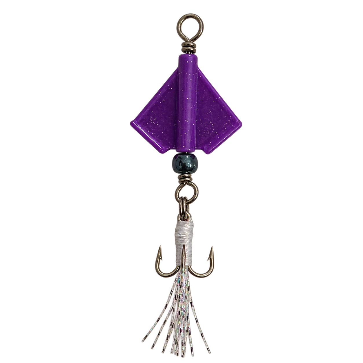 Purple Winged Fishing Lure with Treble Hook.png