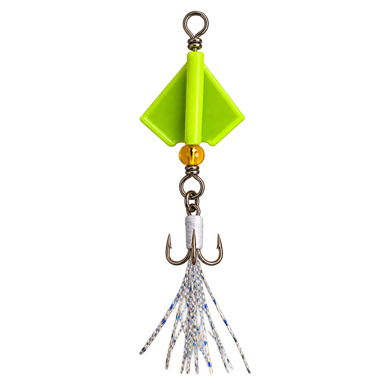 Neon Green Spinner Lure with Tinsel Tail.png