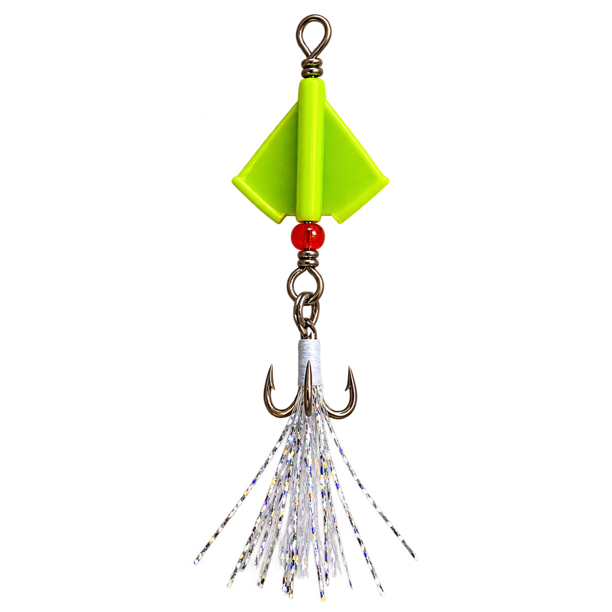 Neon Chartreuse Spinner Jig with Treble Hook.png