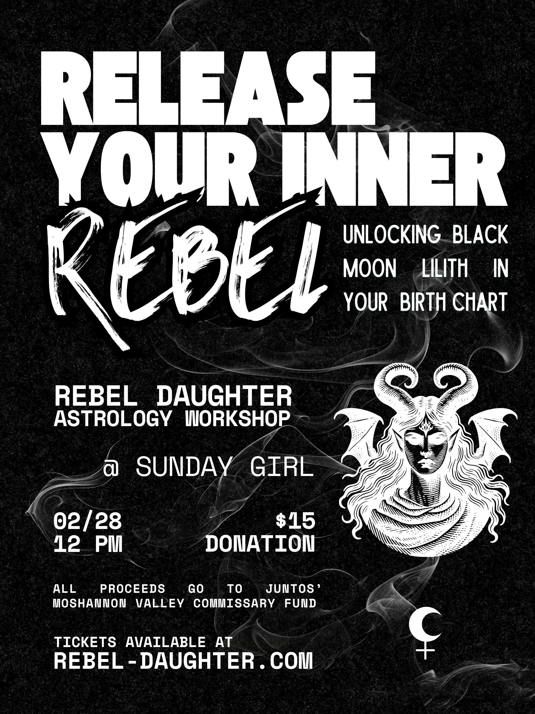 Release Your Inner Rebel Workshop ~ Unlocking Black Moon Lilith In Your Birth Chart