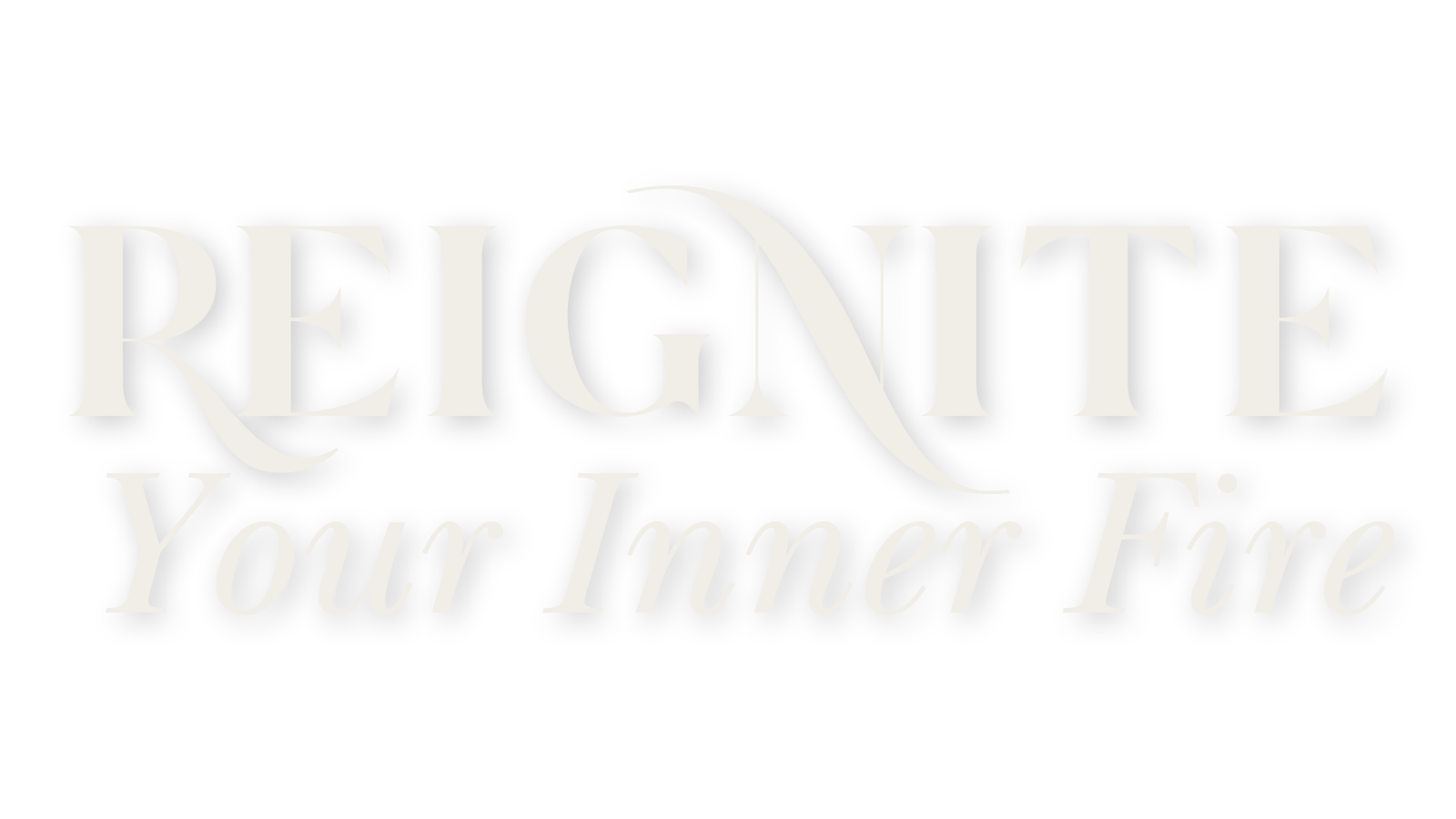 Reignite Your Inner Fire text logo with decorative font style