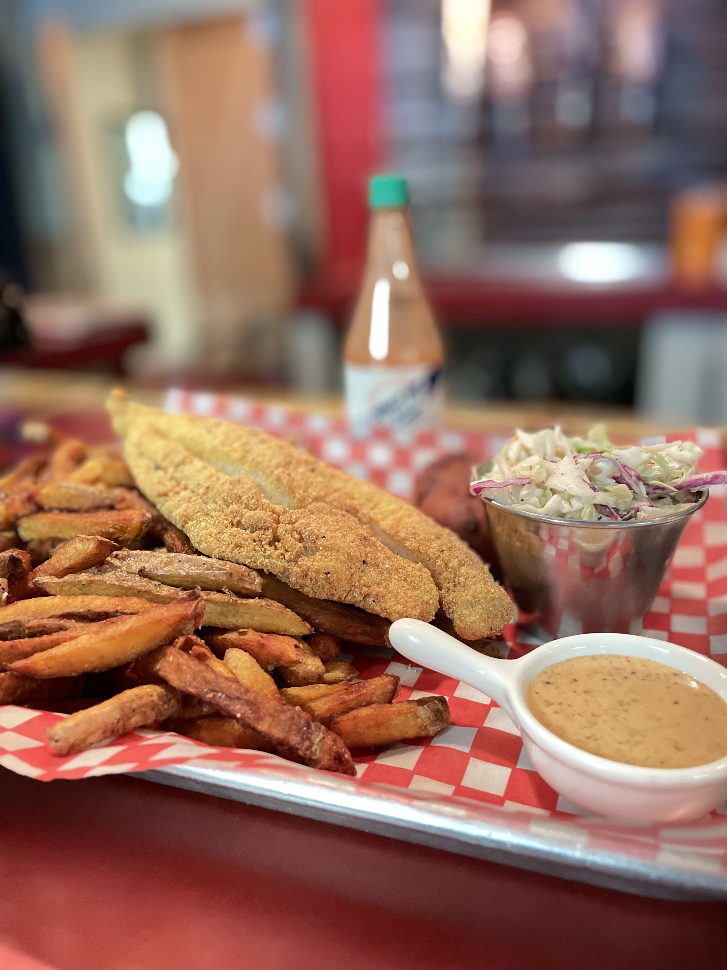  Fried U.S. Delta Farm Raised Catfish Plate at Front Porch Southern Kitchen &amp; Blues Joint Langton, Norfolk County 