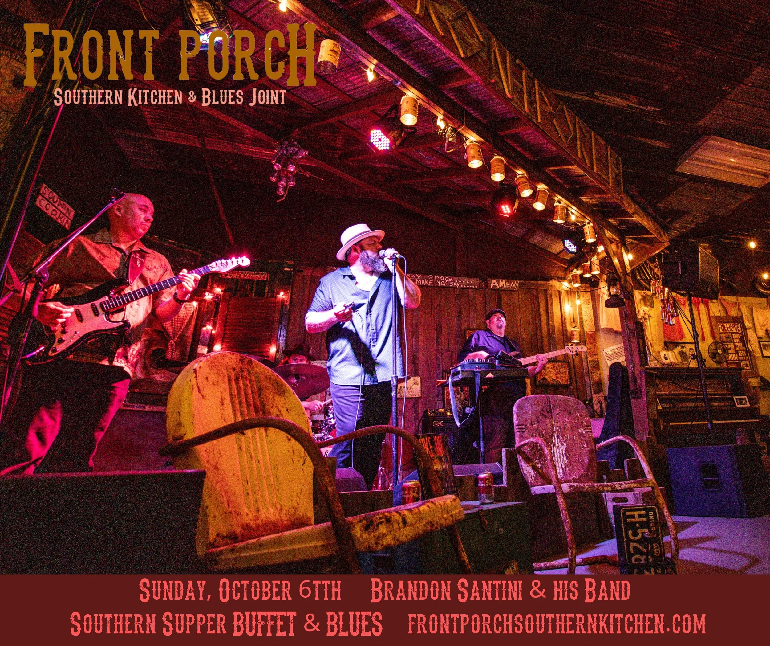 SOLD OUT *** Brandon Santini & His Band — Front Porch Southern Kitchen