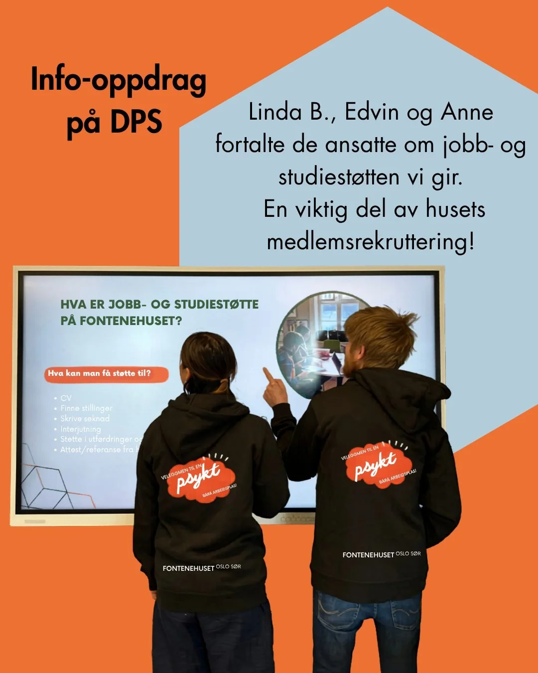 I dag hadde vi et viktig info-oppdrag! Bes&oslash;k i fellesundervisningen til S&oslash;ndre Oslo DPS📝🧑&zwj;🎓