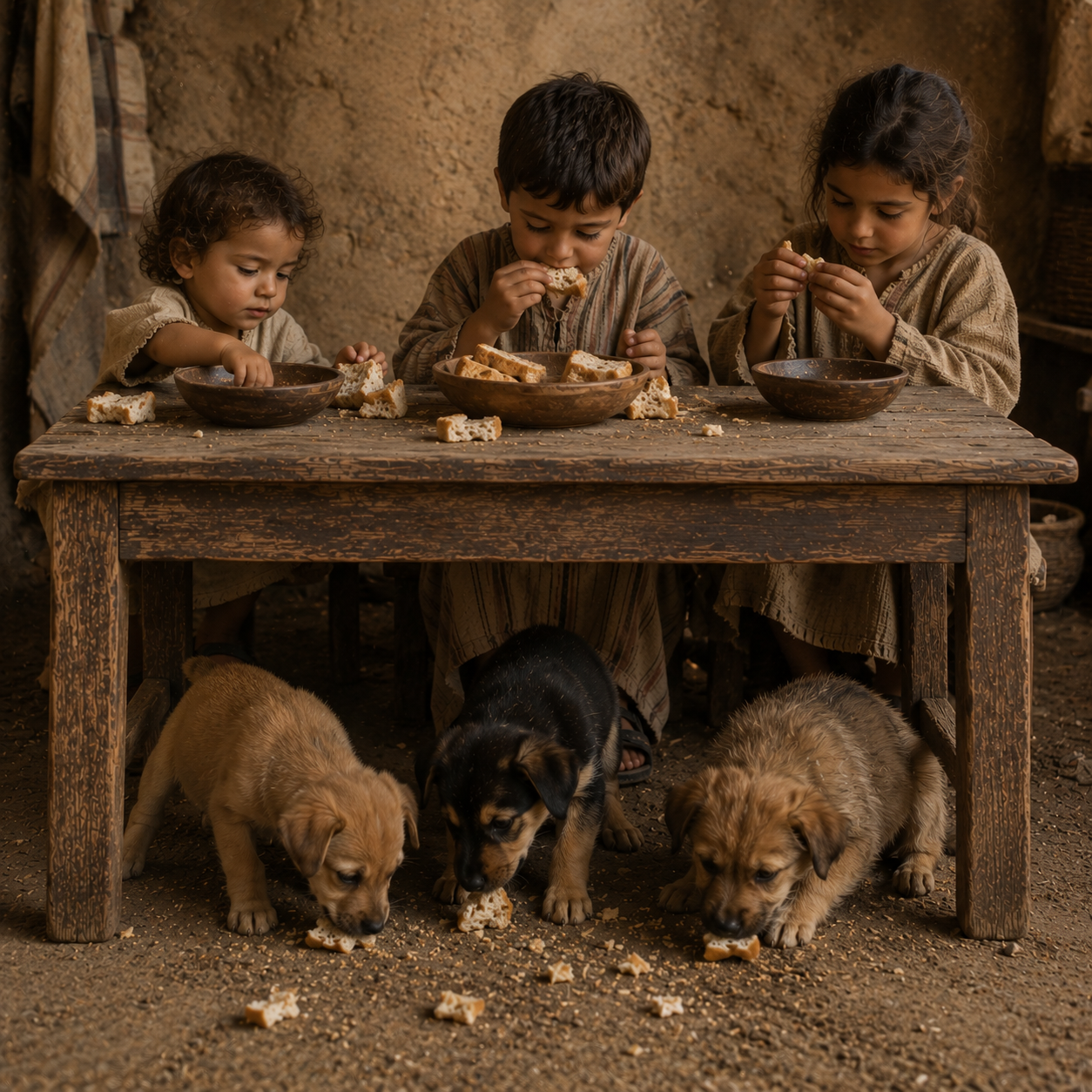 Sayings of Jesus: “It is not right to give the children’s bread to the dogs”