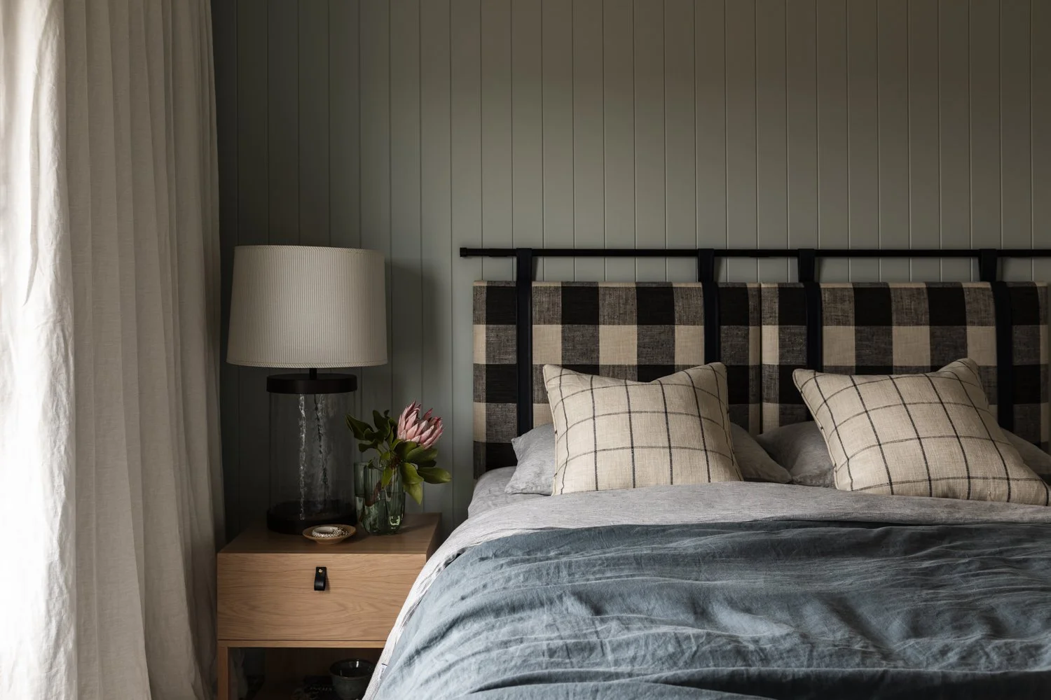 Port Farm's bedrooms have beautiful linen and views.  