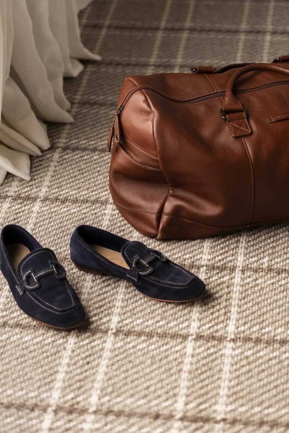 Soft wool carpet makes the landing even softer for weekends away on the Great Ocean Road at Port Farm.