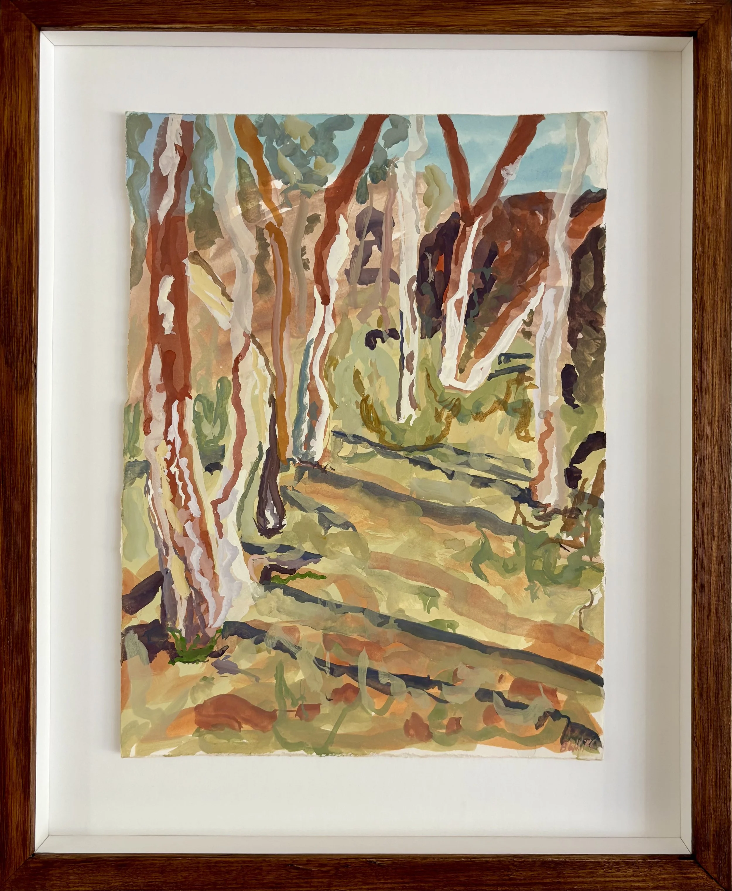 Pukatja (Anangu Pitjantjatjara Yankunytjatjara), 2024  
Gouache on paper, 51 × 41 cm  
$850