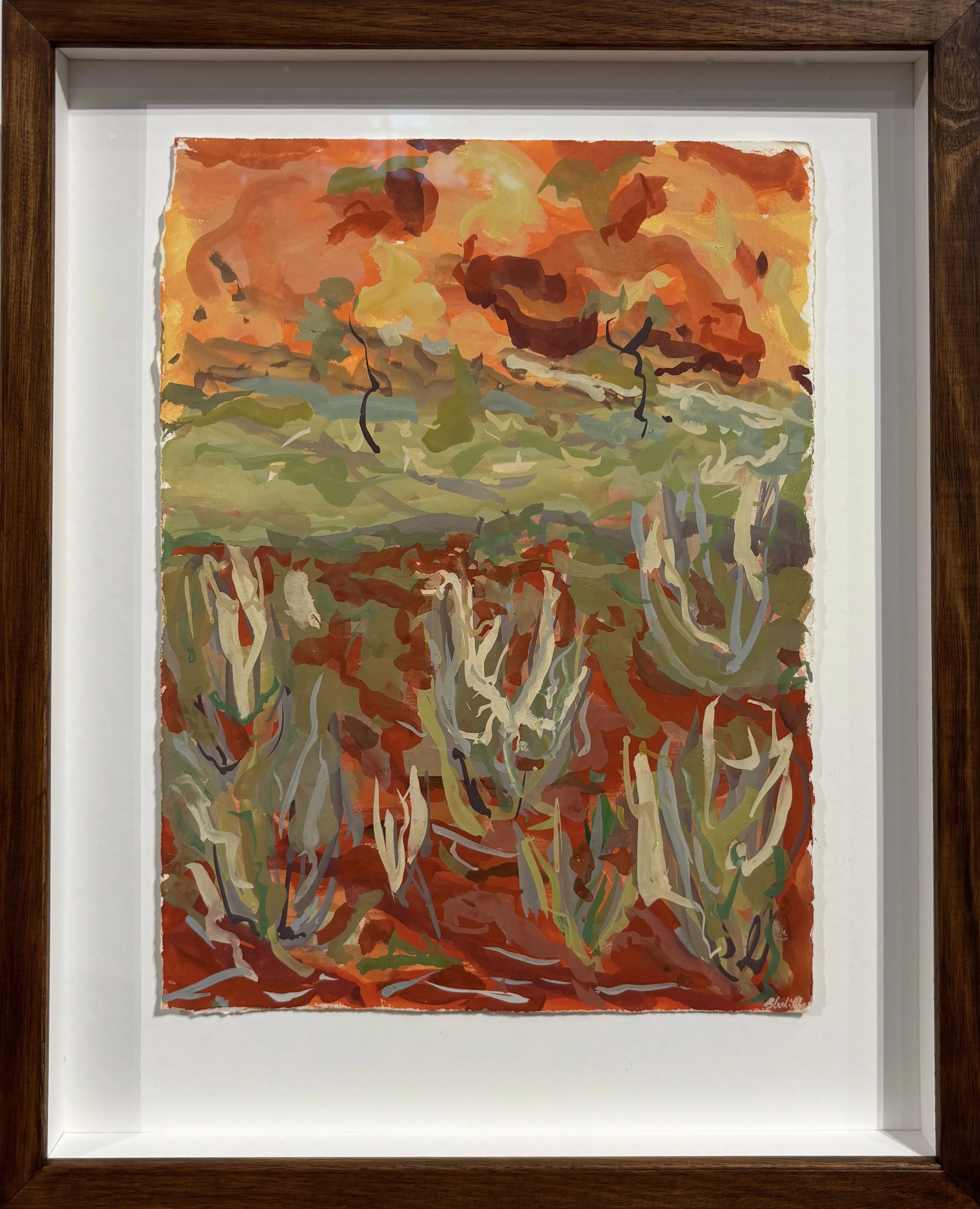 Mountain of Light (Anangu Pitjantjatjara Yankunytjatjara), 2024  
Gouache on paper, 51 × 41 cm  
$850