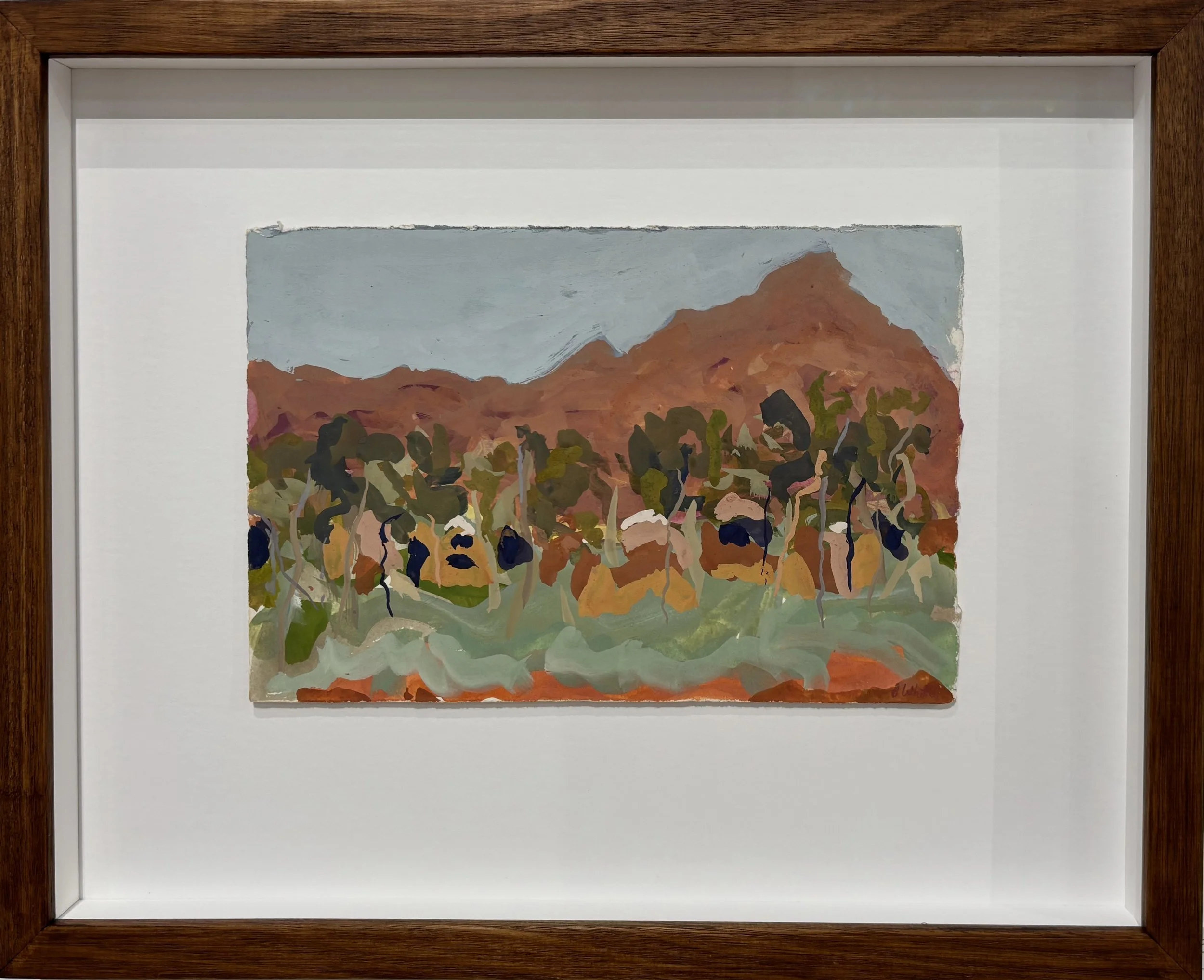 Into the Wind (Anangu Pitjantjatjara Yankunytjatjara), 2024  
Gouache on paper, 37.5 × 46.5 cm  
$650