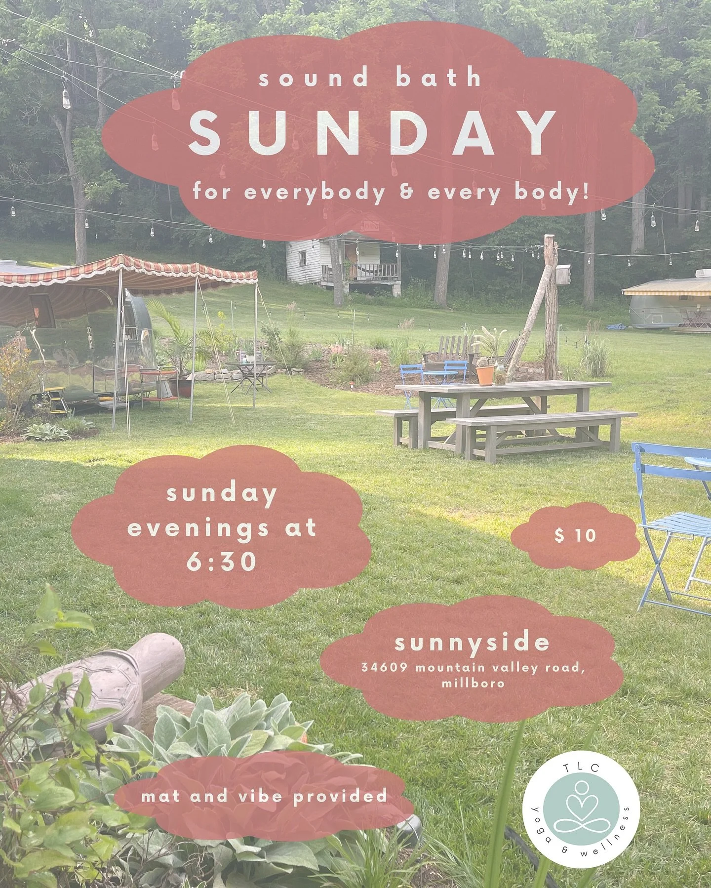 come start the week fresher than air by letting me shake up your vibe a tad. 🥣
you&rsquo;ll be pleasantly surprised. 🤙
6:30
34609 mountain valley road
❤️
aimee

#tlc #432hz #equalslove #rockyourvibe #bathcountyyogaandsoundbath #sunnyside