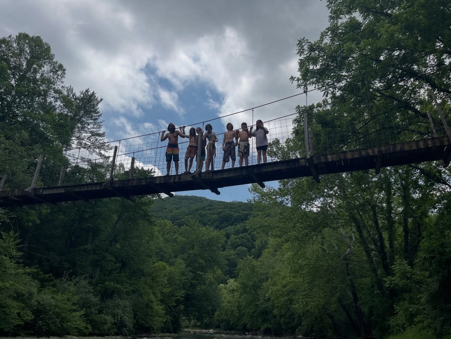 woods camp day two 🏕️
swinging bridges, maury river, late night mule ride and s&rsquo;mores, oh my! 
movie night in the garden (if weather cooperates)
tonight at 8:30. 
send me a dm if you&rsquo;re interested. 
❤️
aimee

ps. don&rsquo;t forget about