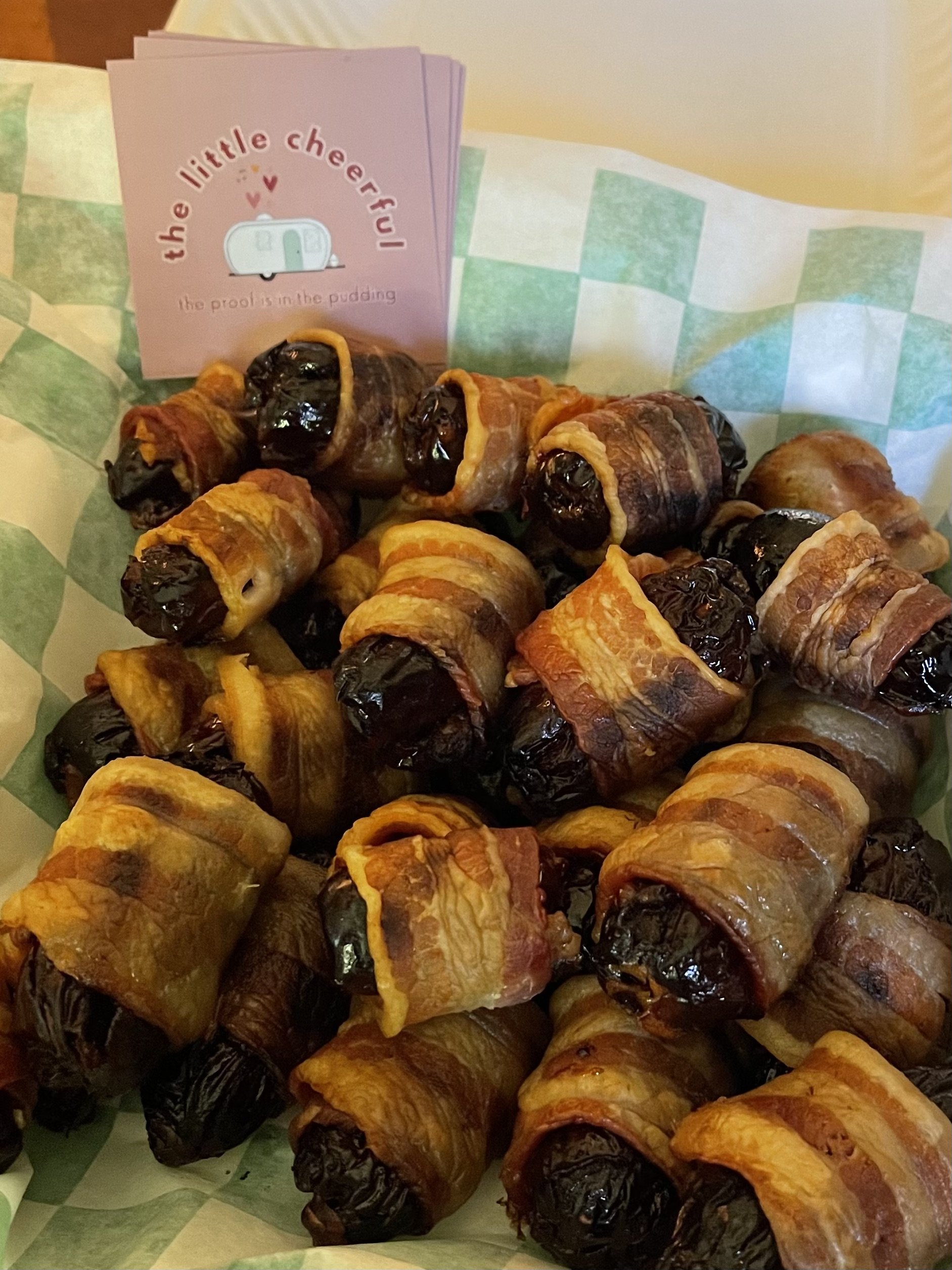 TLC's signature bacon wrapped dates (devils on horseback)