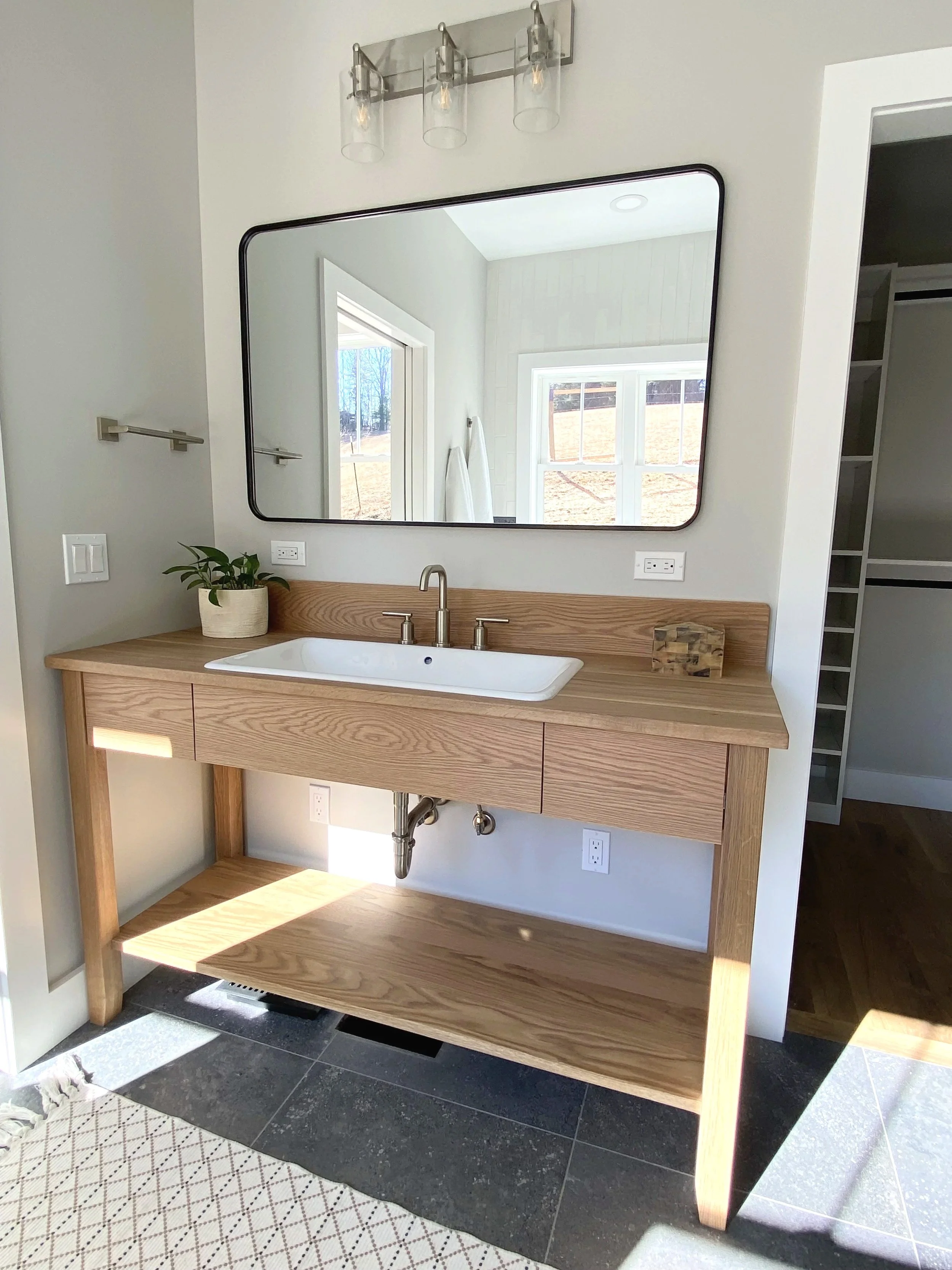Custom vanity by Plumb Level Square in Leicester, NC