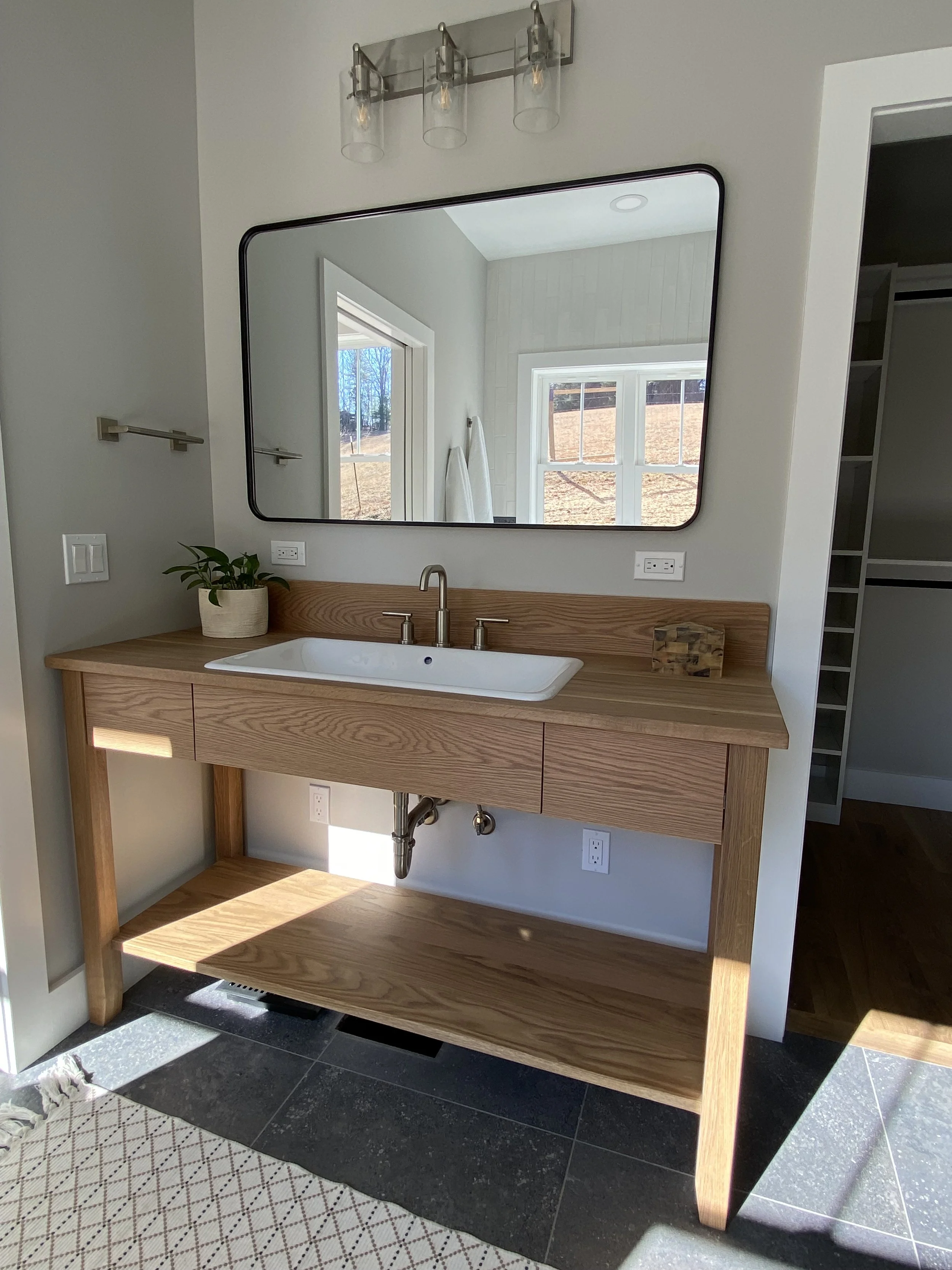 Custom vanity by Plumb Level Square in Leicester, NC