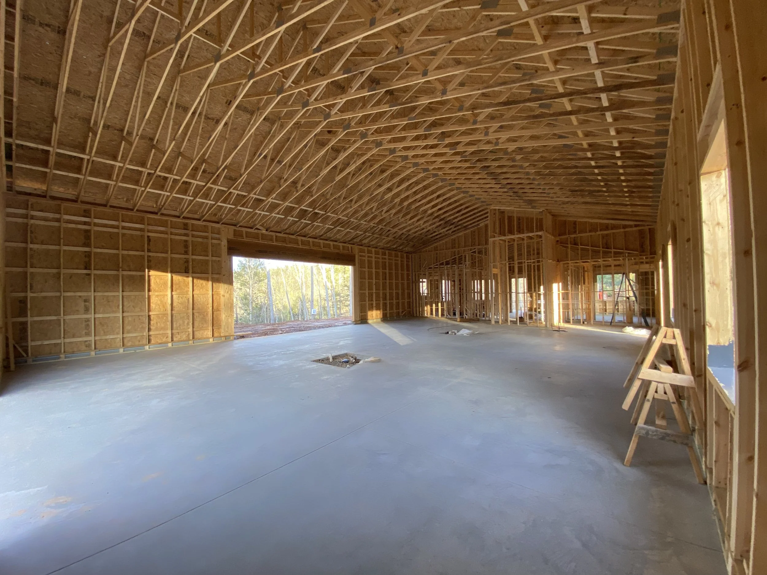Barn framing in Marshall North Carolina by Plumb Level Square construction company