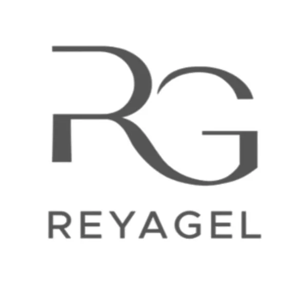 the ReyaGel logo with stylized letters "RG" above the word "REYAGEL." A FetTech company that uses MTP technology (aka Multi-Tissue Platform).