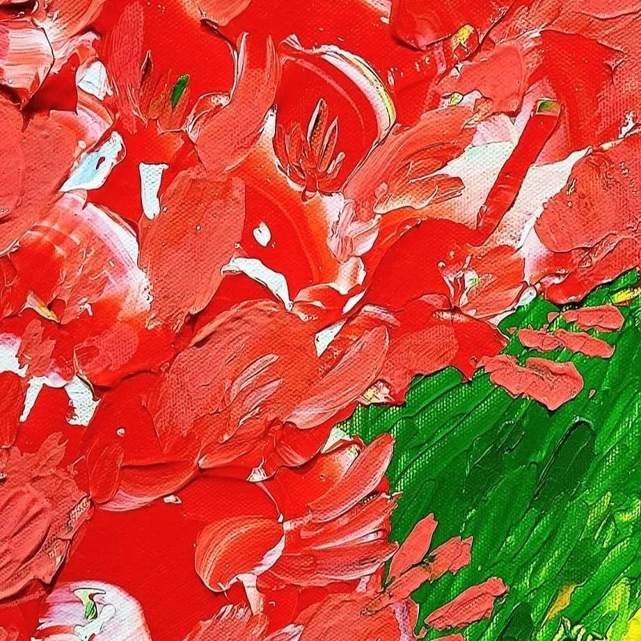 Red Poppy and greens