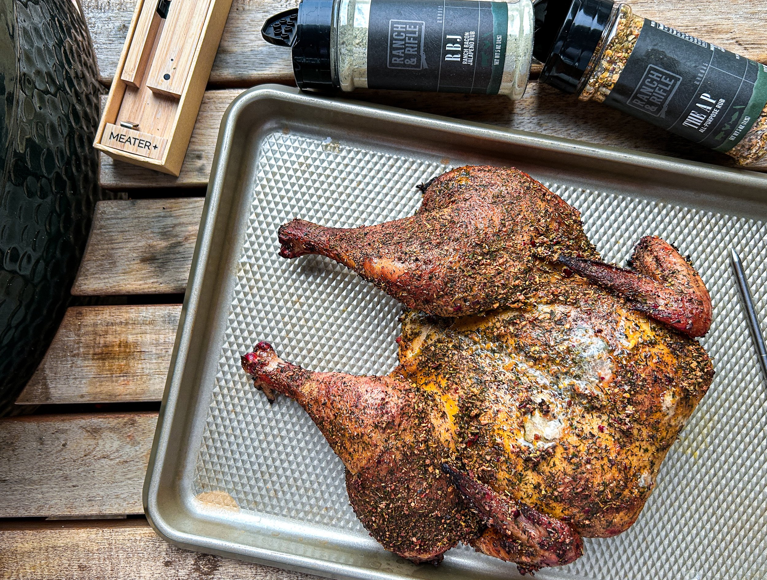 The Duo Spatchcock Chicken Big Green Egg.JPG