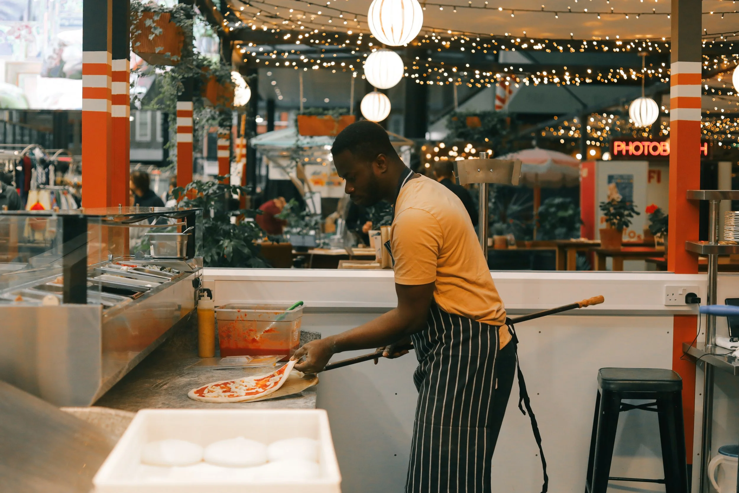 Authentic Italian food and pizza ALFI Italian Restaurant in Spitalfields Market, London.jpg