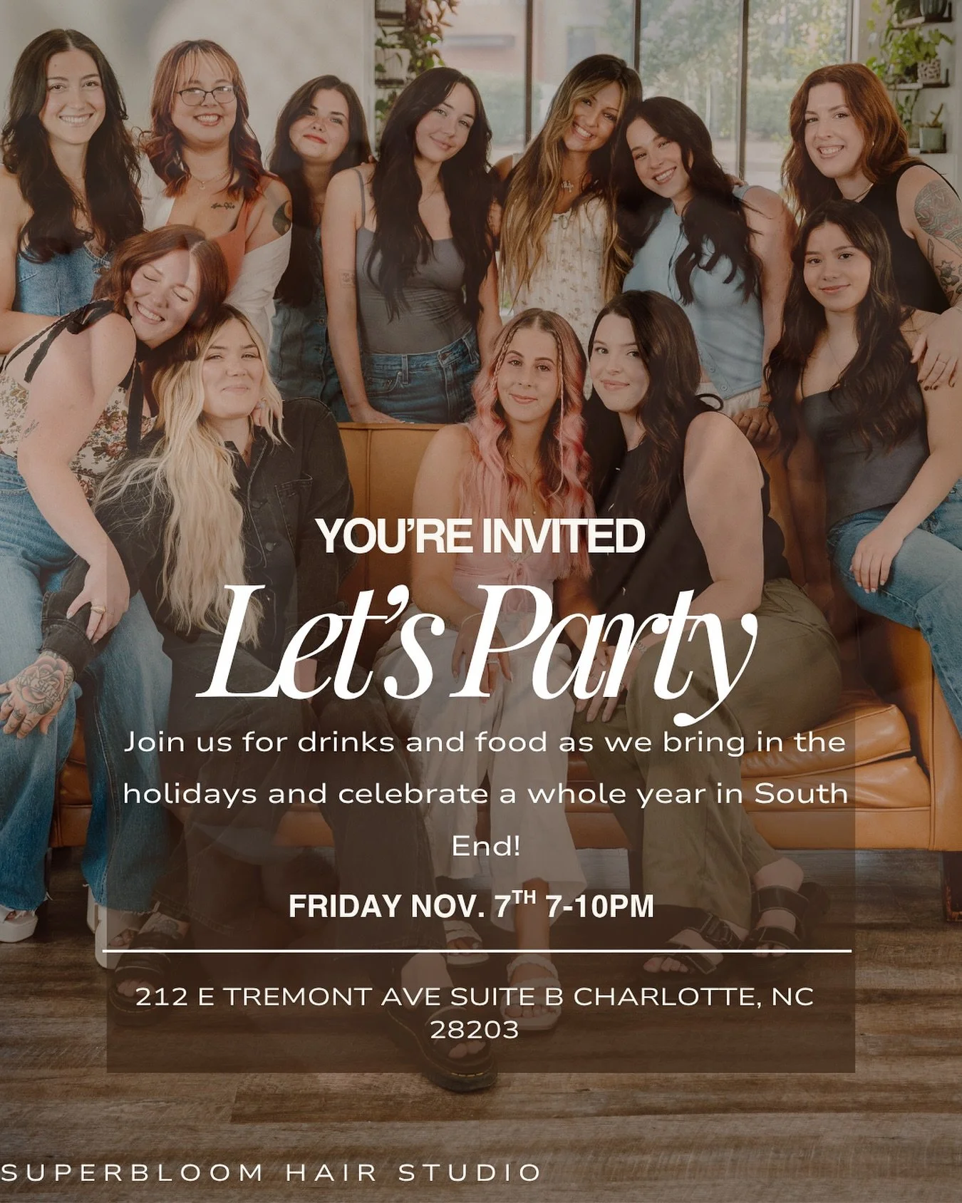 We are celebrating one year in our South End location, and you&rsquo;re invited! 

So much growth here, and we are so proud. Join us for food and drinks, and enter a raffle to win some killer hair product! All proceeds will be given to @runagainsttra