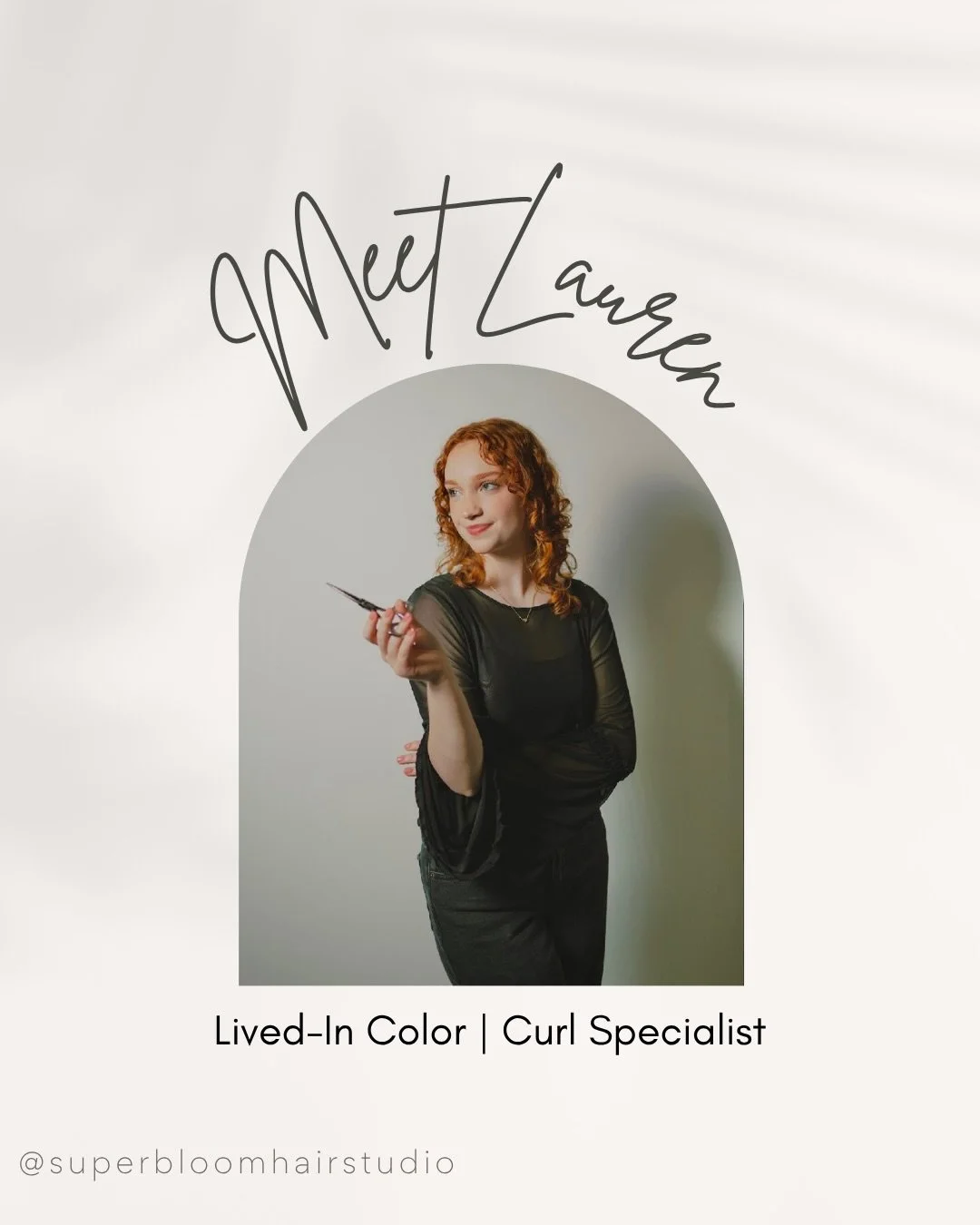 MEET LAUREN 🌸 @beauty.laurenkaltenbach 

Lauren is a curl enthusiast and also specializes in seamless, lived-in color! When she&rsquo;s not working in the salon you can usually find her hanging out with her sister, loving on her cats, or finding a c