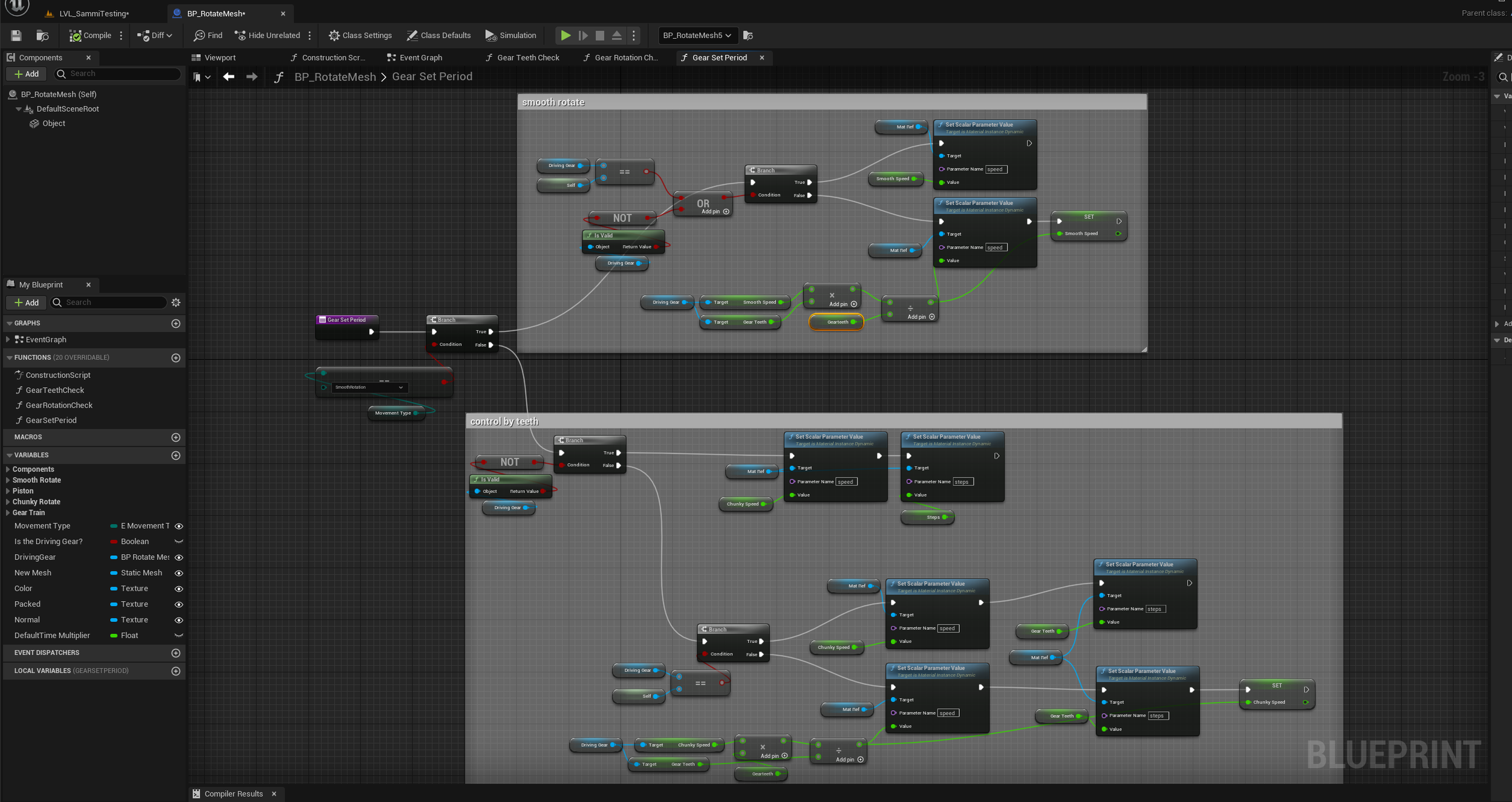 Setting the function's period based on the types of rotation (Smooth vs. 'Chunky').