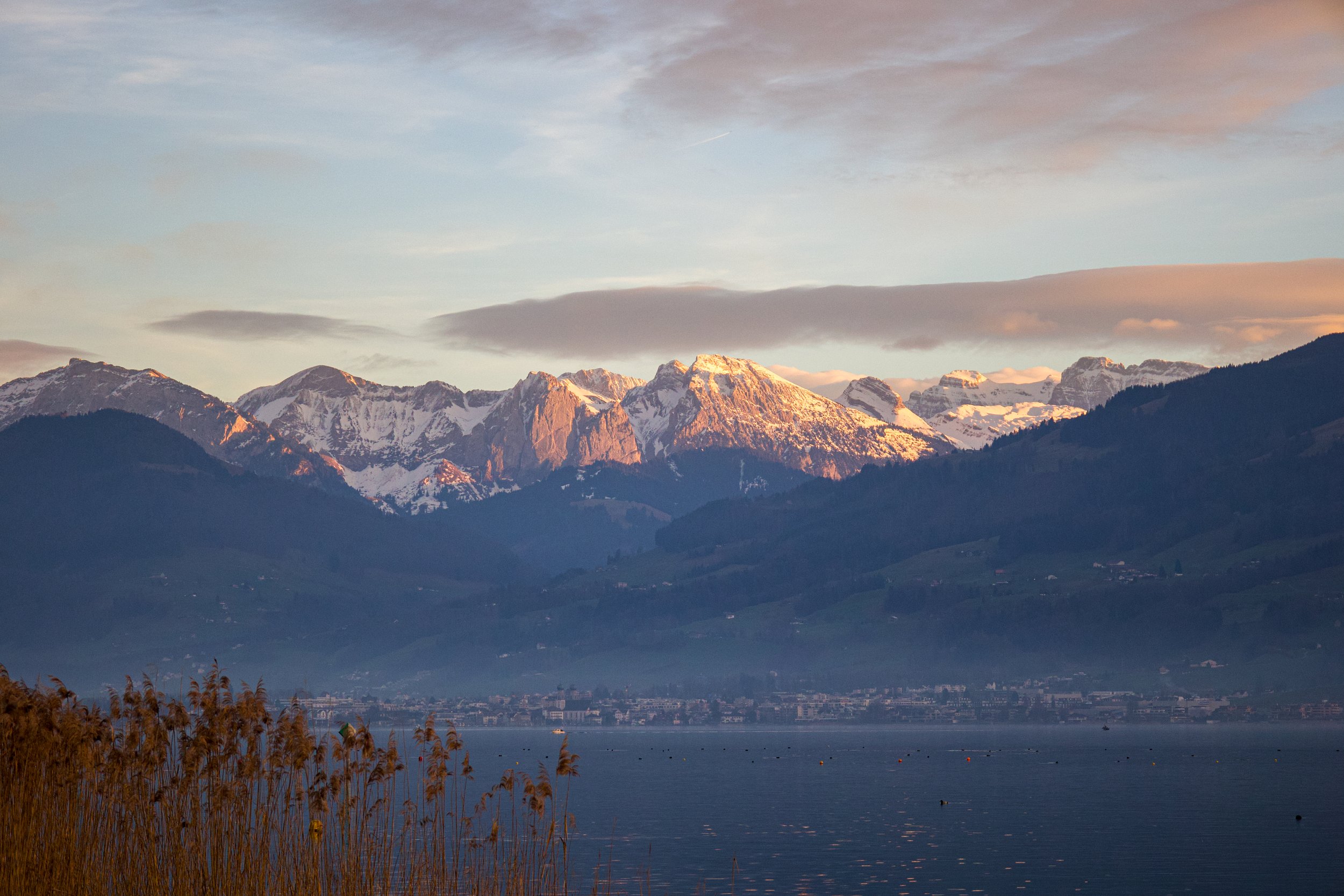 Scenic views of Lake Zurich
