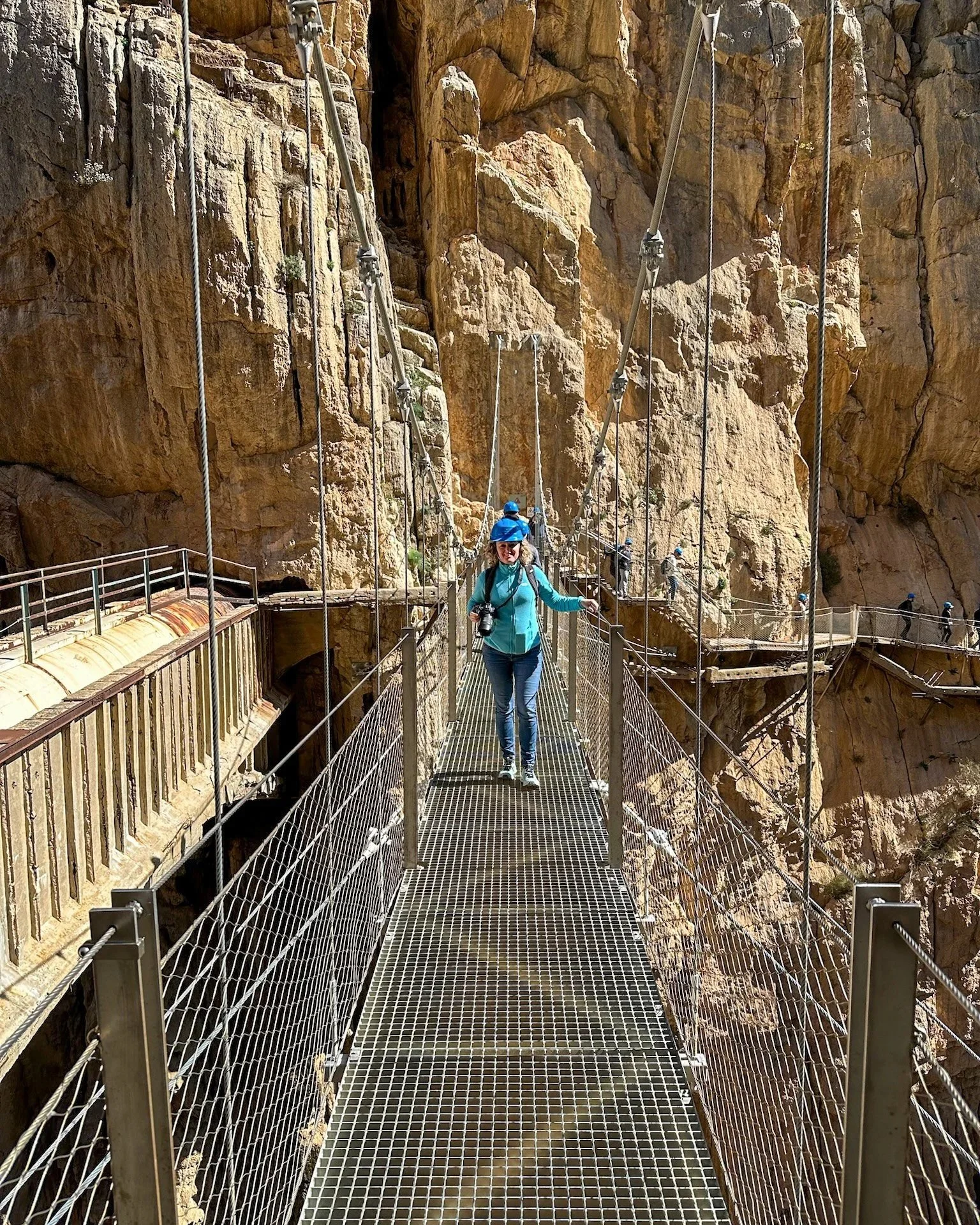 Hiking Caminito del Rey Spain hanging bridge