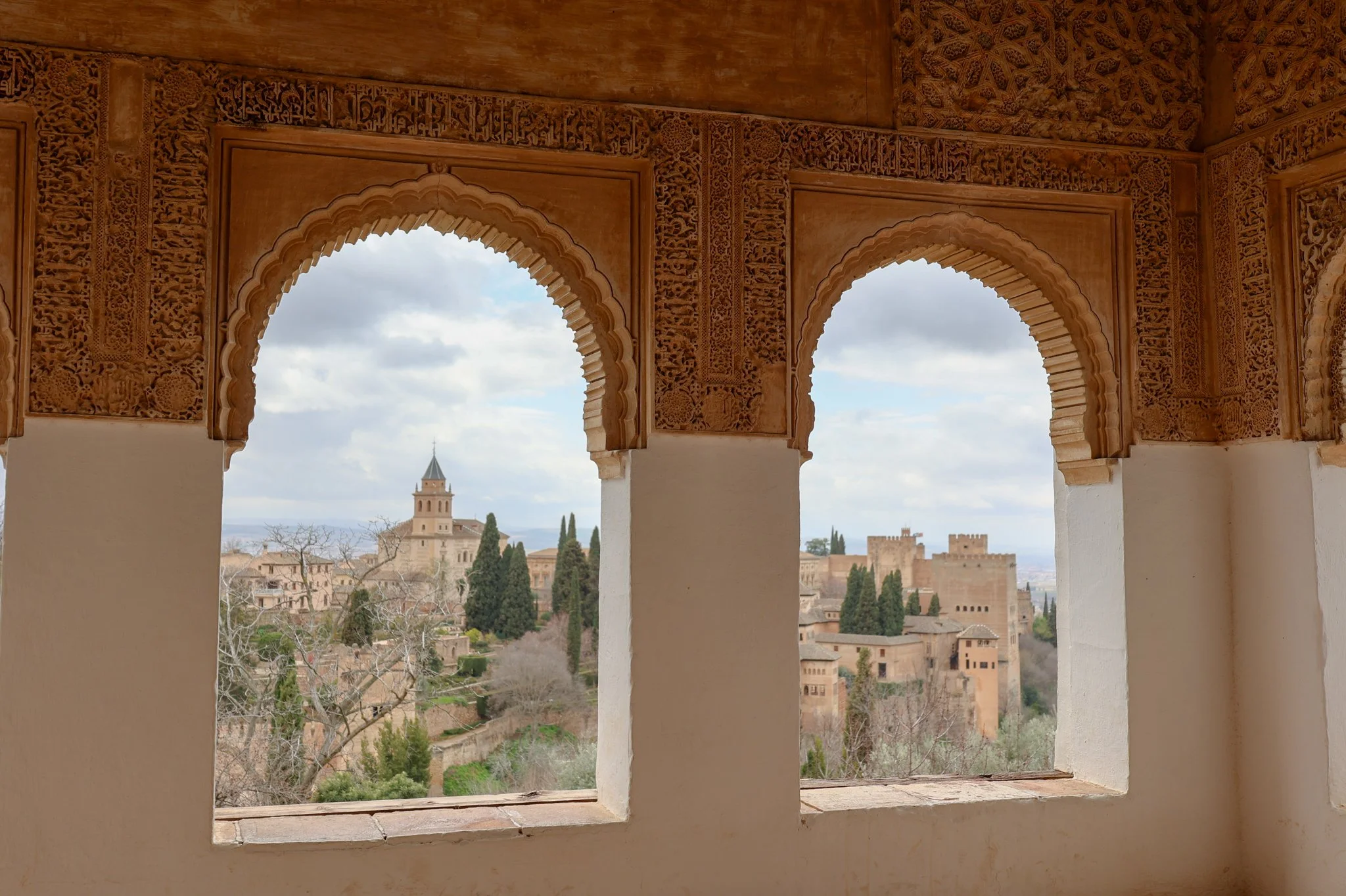 Panoramic view of Alhambra Palace Granada