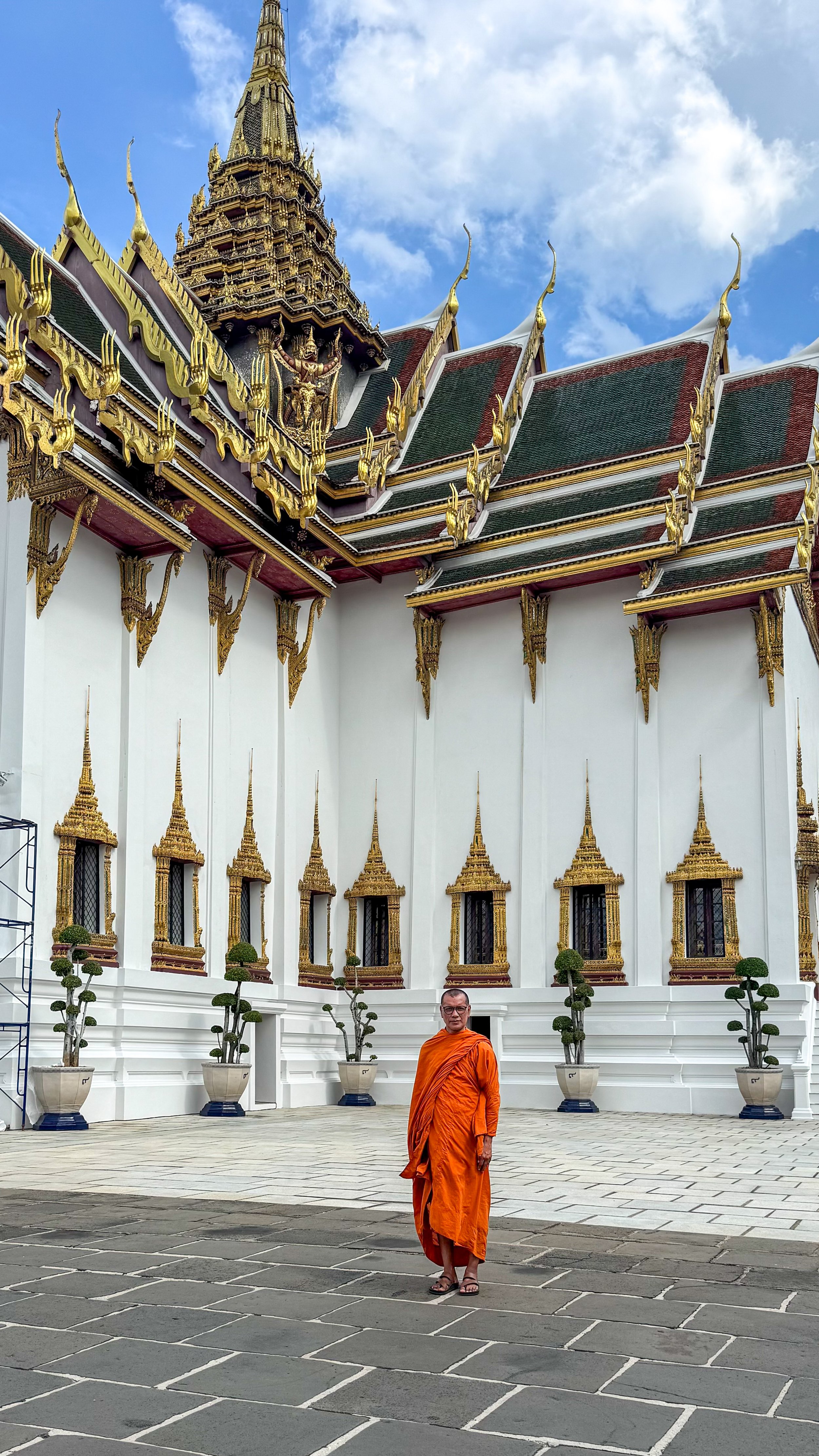 Bangkok, The Grand Palace with a monk