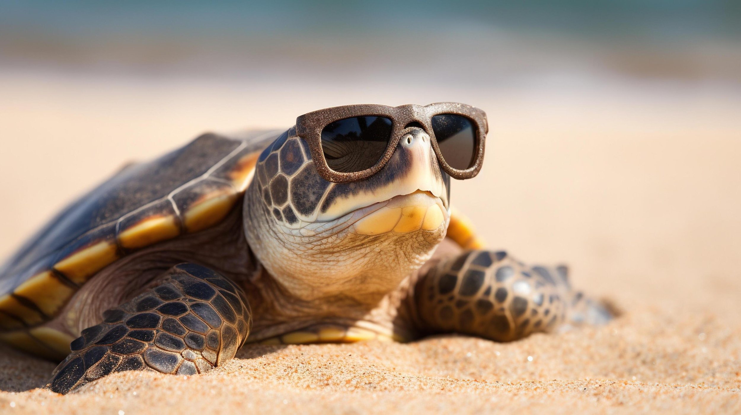 cute turtle with sunglasses