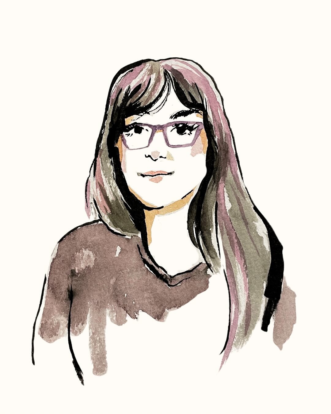 Cute little watercolor portrait for my little sister 💕