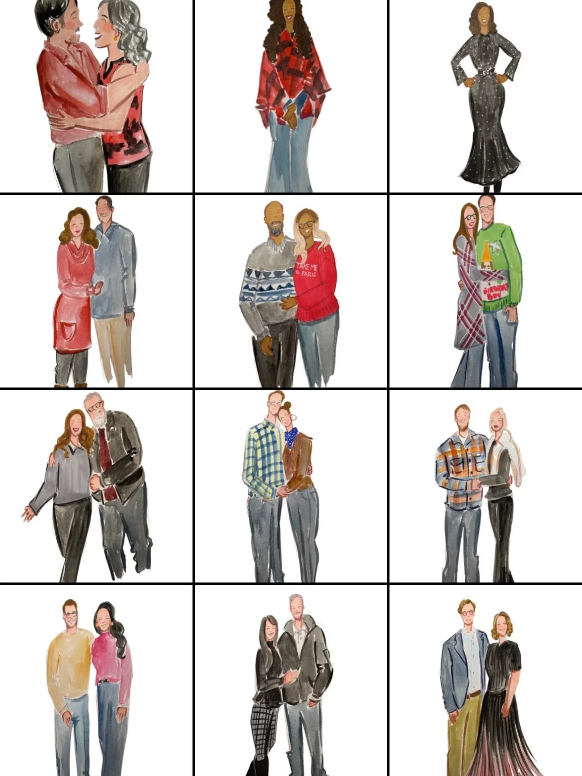 We love being invited to intimate events such as this Christmas holiday party 🎄

Watercolor portraits - a great gift for your guests 💝