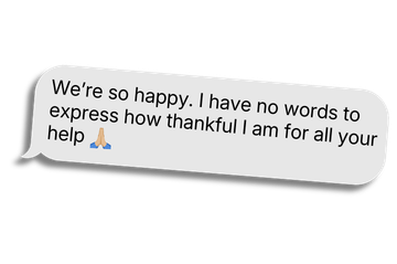 Client text message thanking The Legacy Team for guidance and support throughout the mortgage process