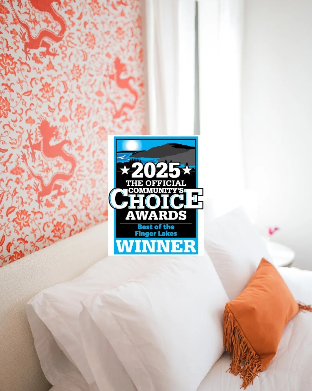 It's official, Canandaigua Guesthouse has been voted the Best Bed &amp; Breakfast in the Finger Lakes! 🥳 A huge thank you to everyone who voted for us. Book your stay and experience the winning difference&mdash;we think it must have something to do 